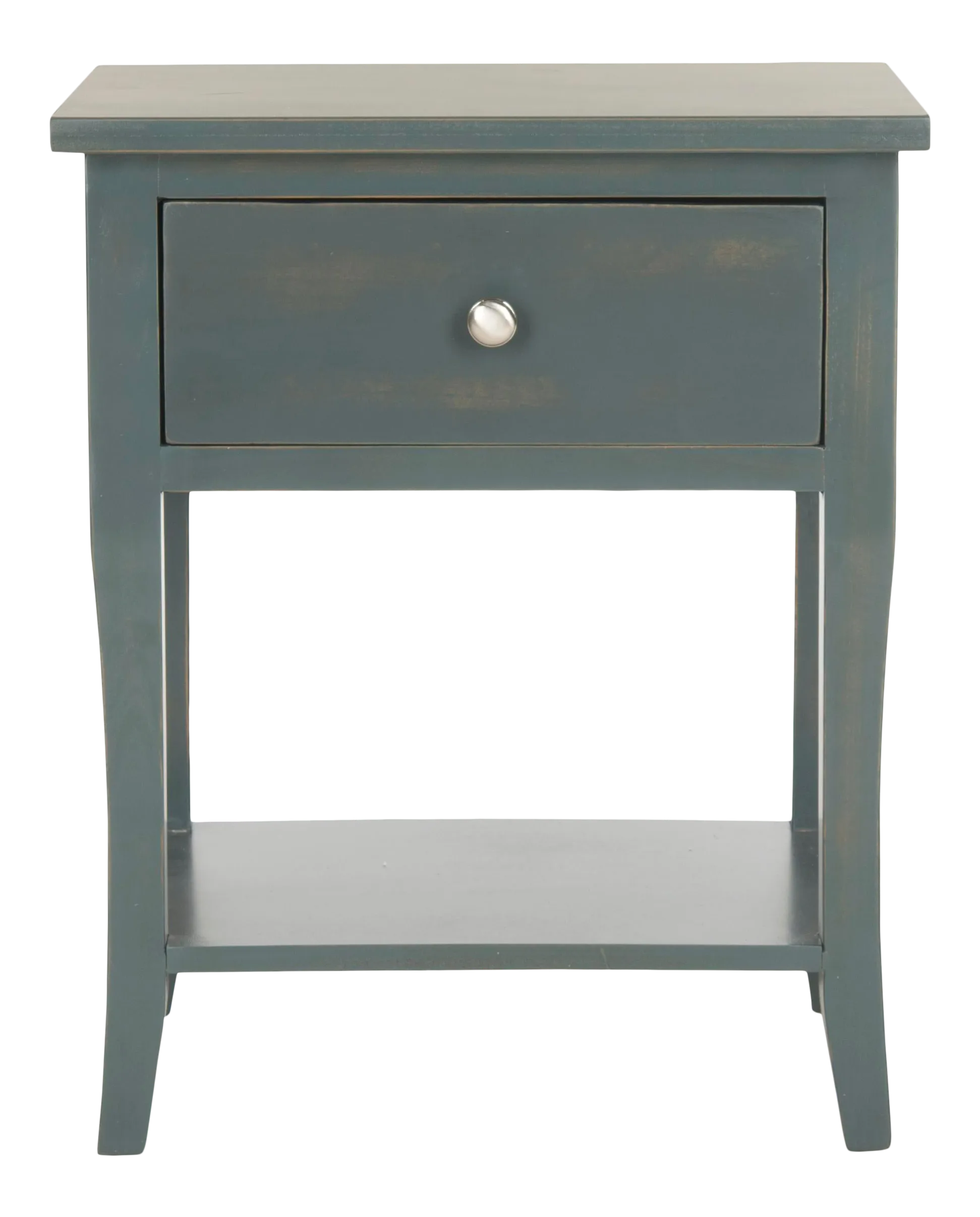 Farrell Nightstand With Storage Drawer in Steel Teal Chairish