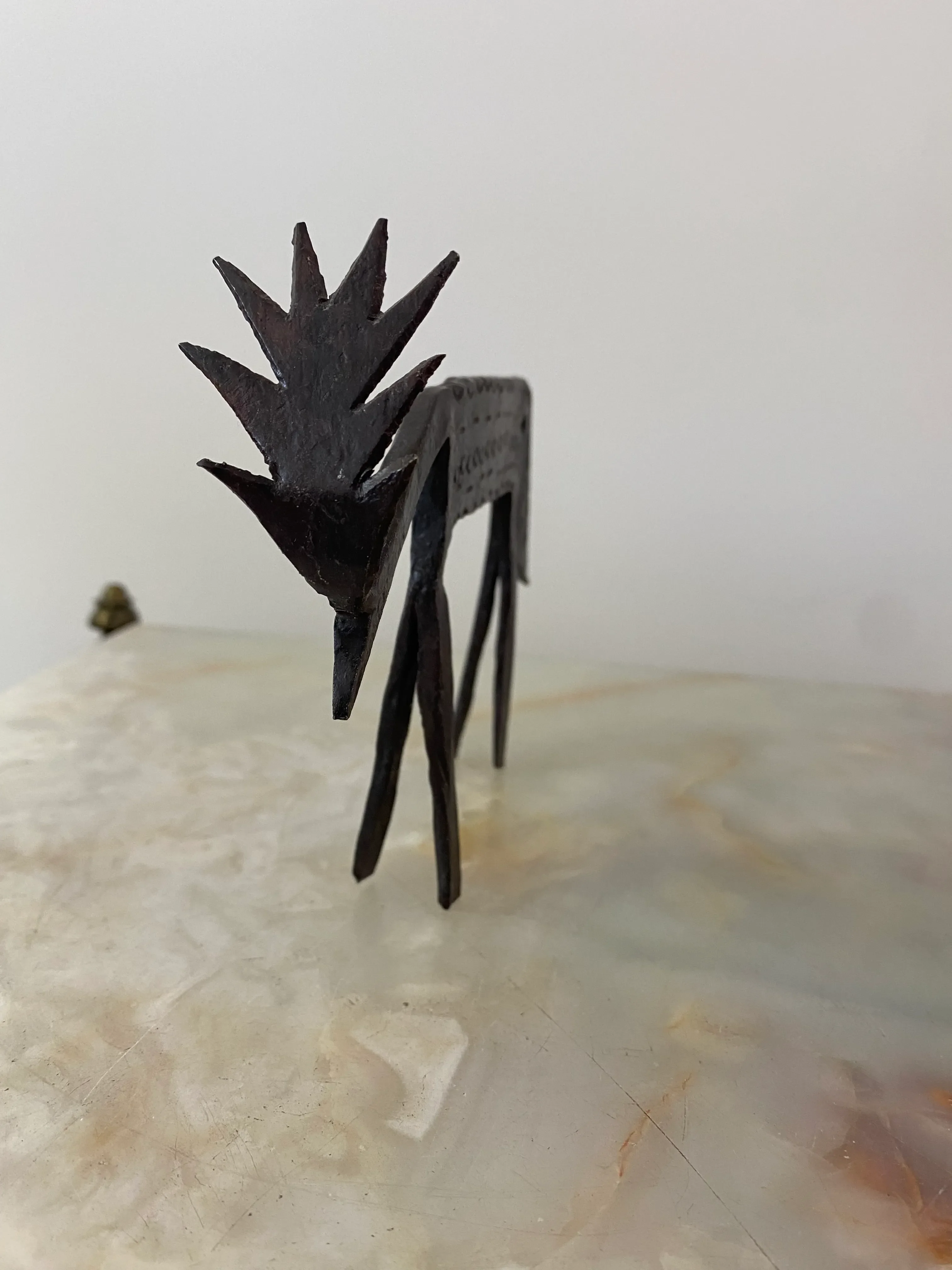 Vintage Late 20th Century Primitive Metal Elk