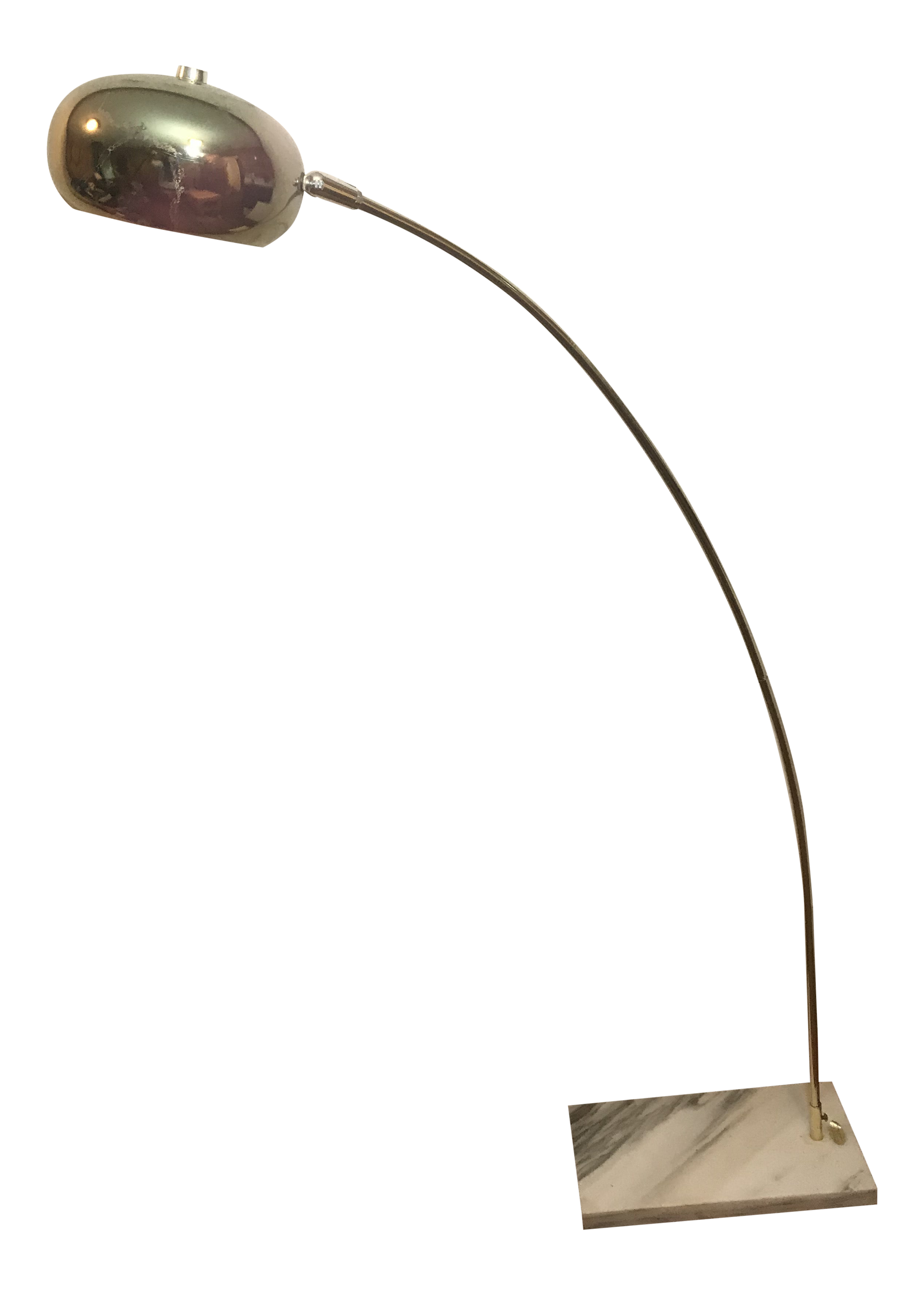 Vintage Mid Century Modern Italian White Marble Base Arc Lamp Medium Size Chairish