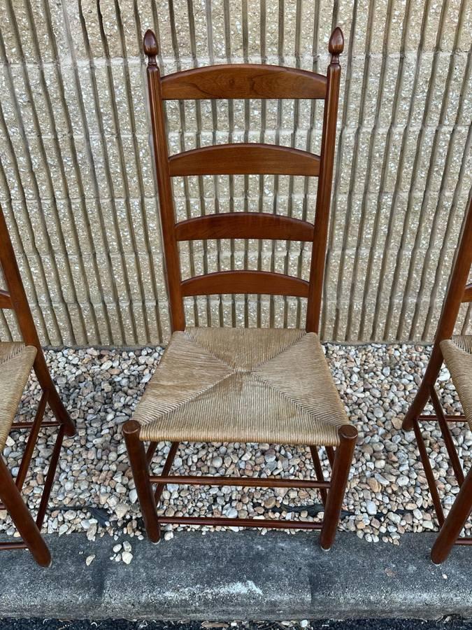 Vntg Dealer Dining Chairs With Straw Seats Mid 20th Century