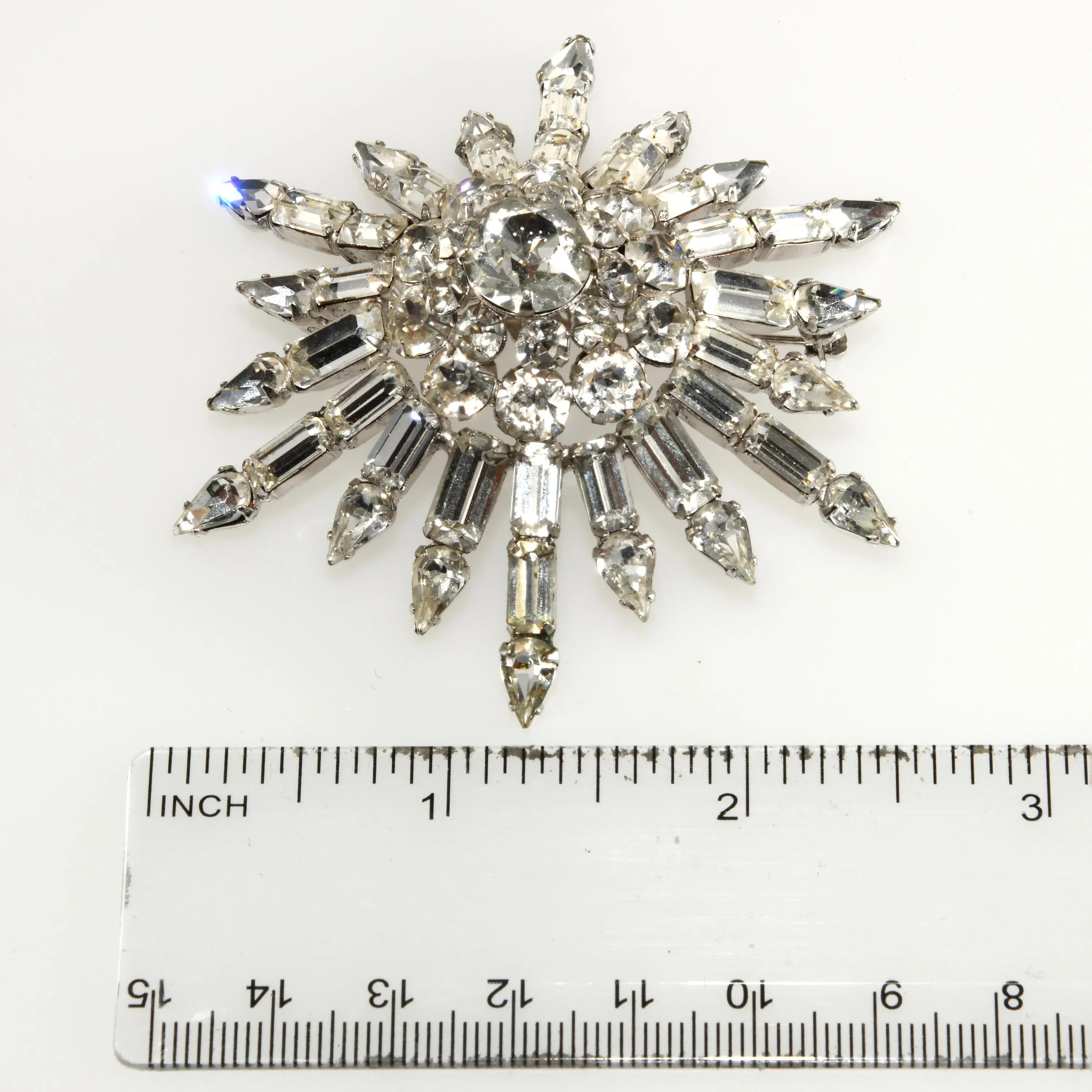 Vintage 1930's Clear Rhinestone Brooch - Etsy