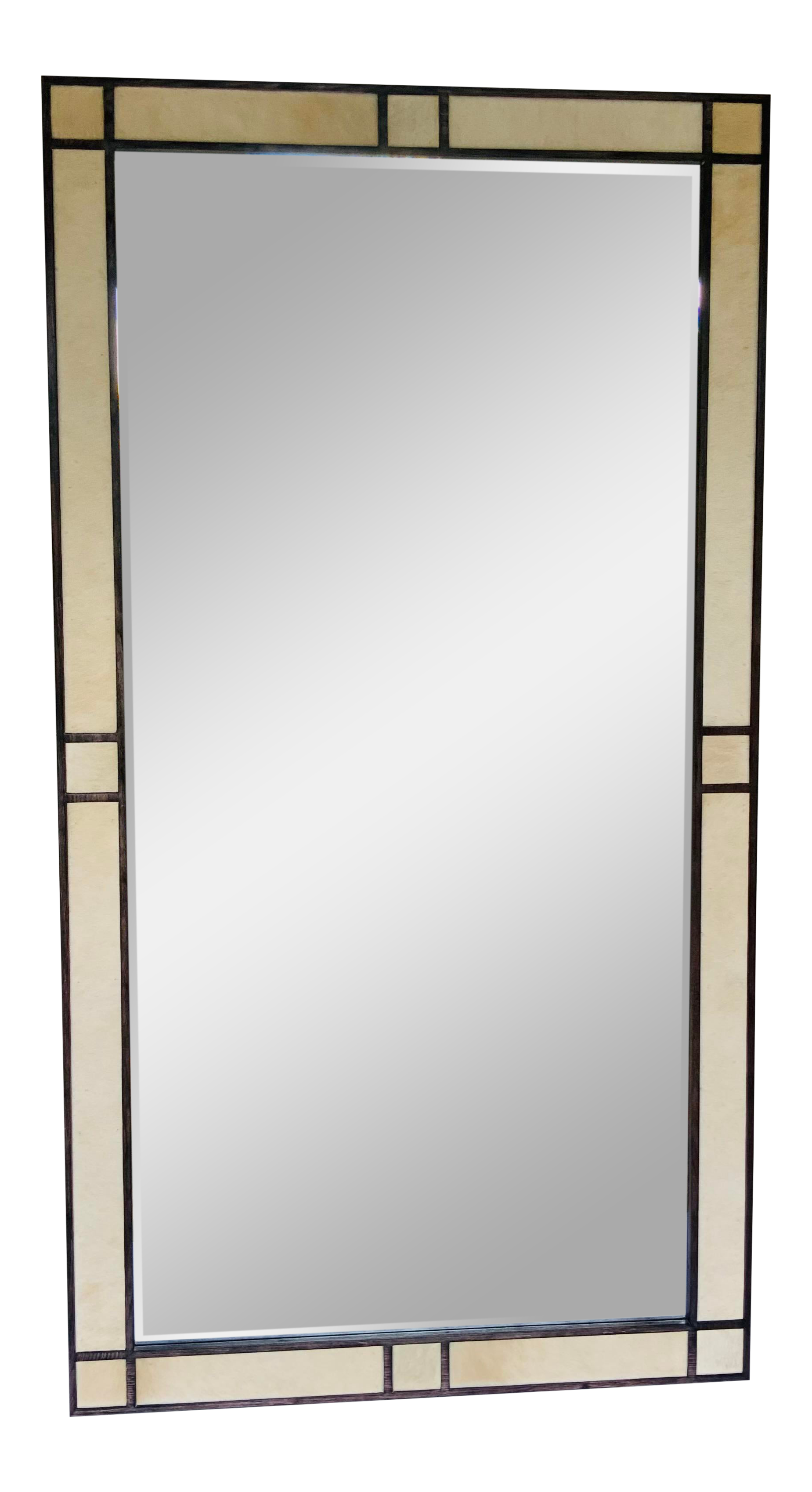 Theodore Alexander Modern Hair on Hide Rocky Hill Floor Mirror Chairish