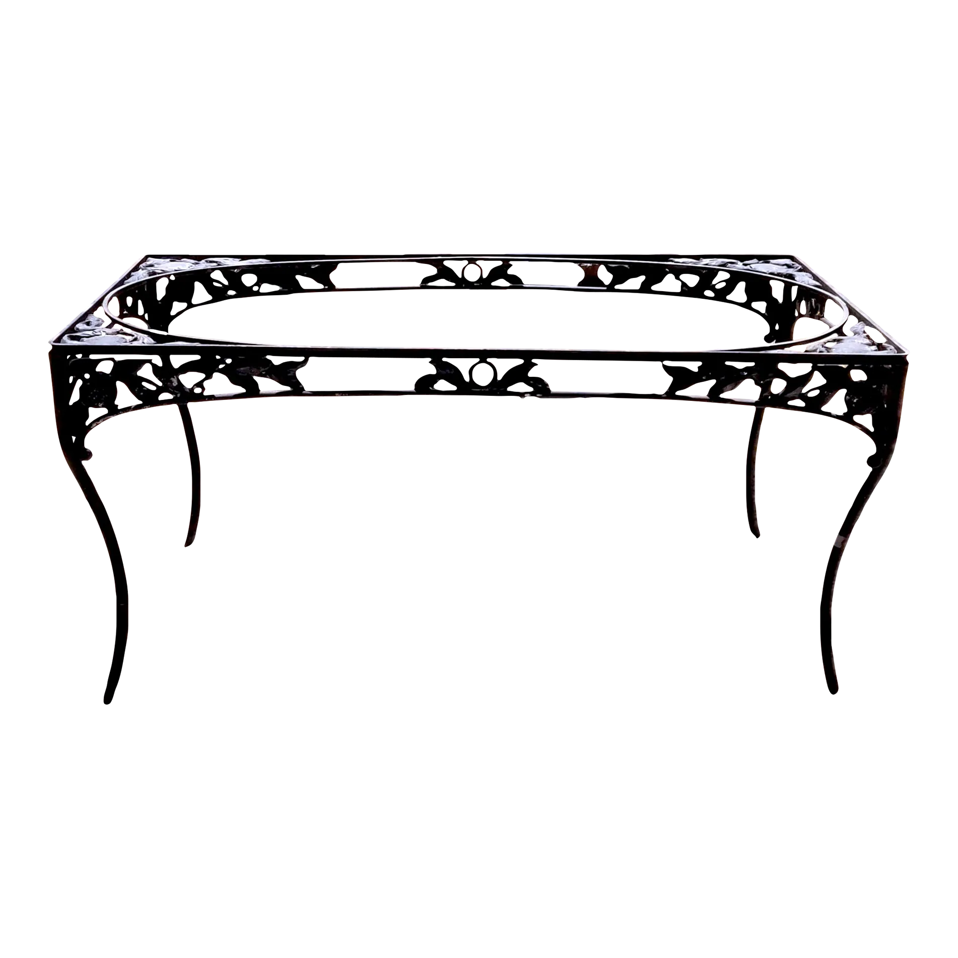 1950s Cast Aluminum Pomegranate Design Motif on Cast Iron Rectangular ...