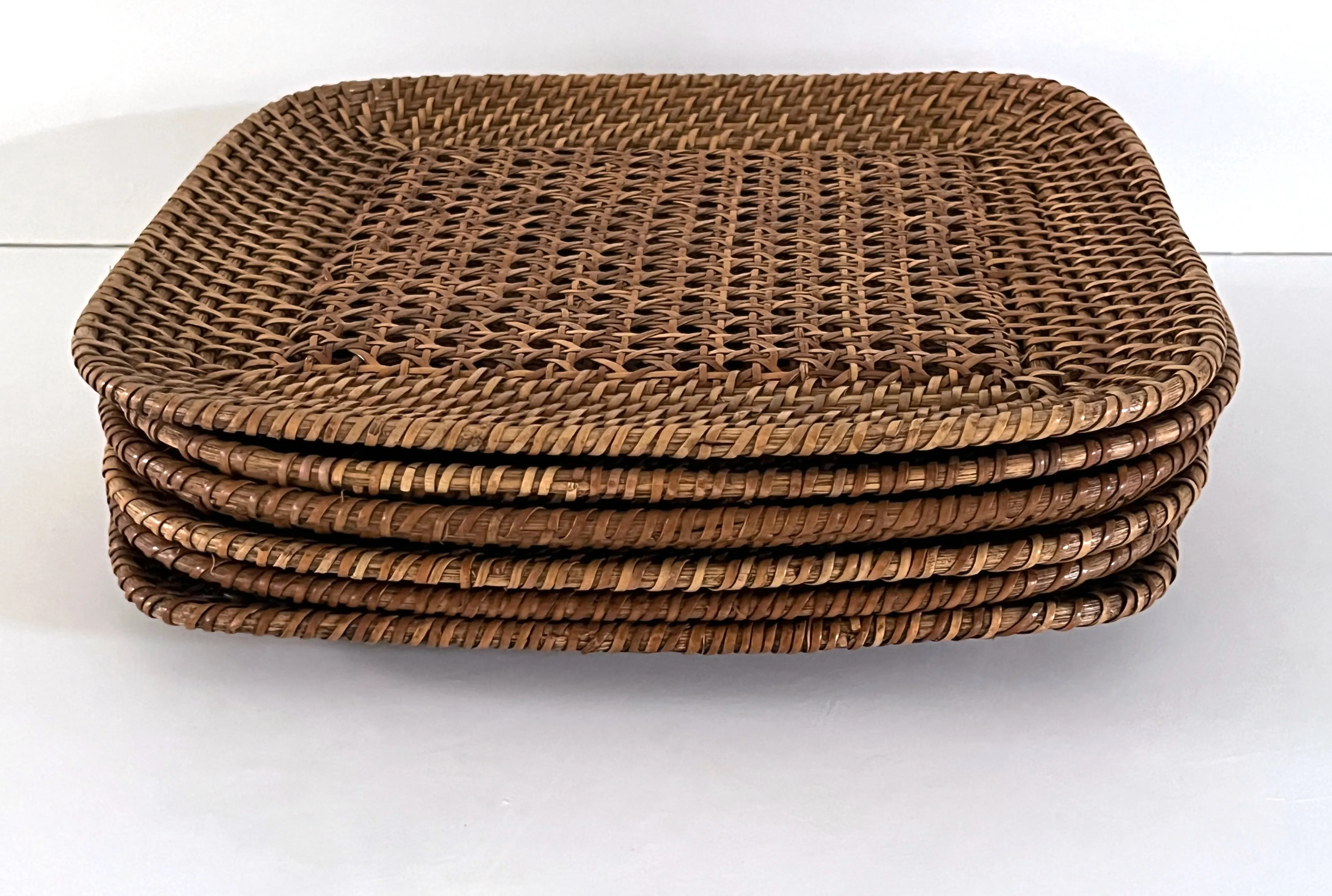 Rattan and Cane Chargers, Set 6