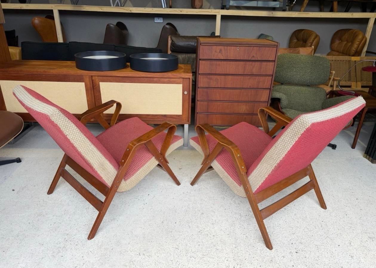 Mid-Century Art Deco Armchairs by František Jirák for Tatra, 1960s, Set of 2