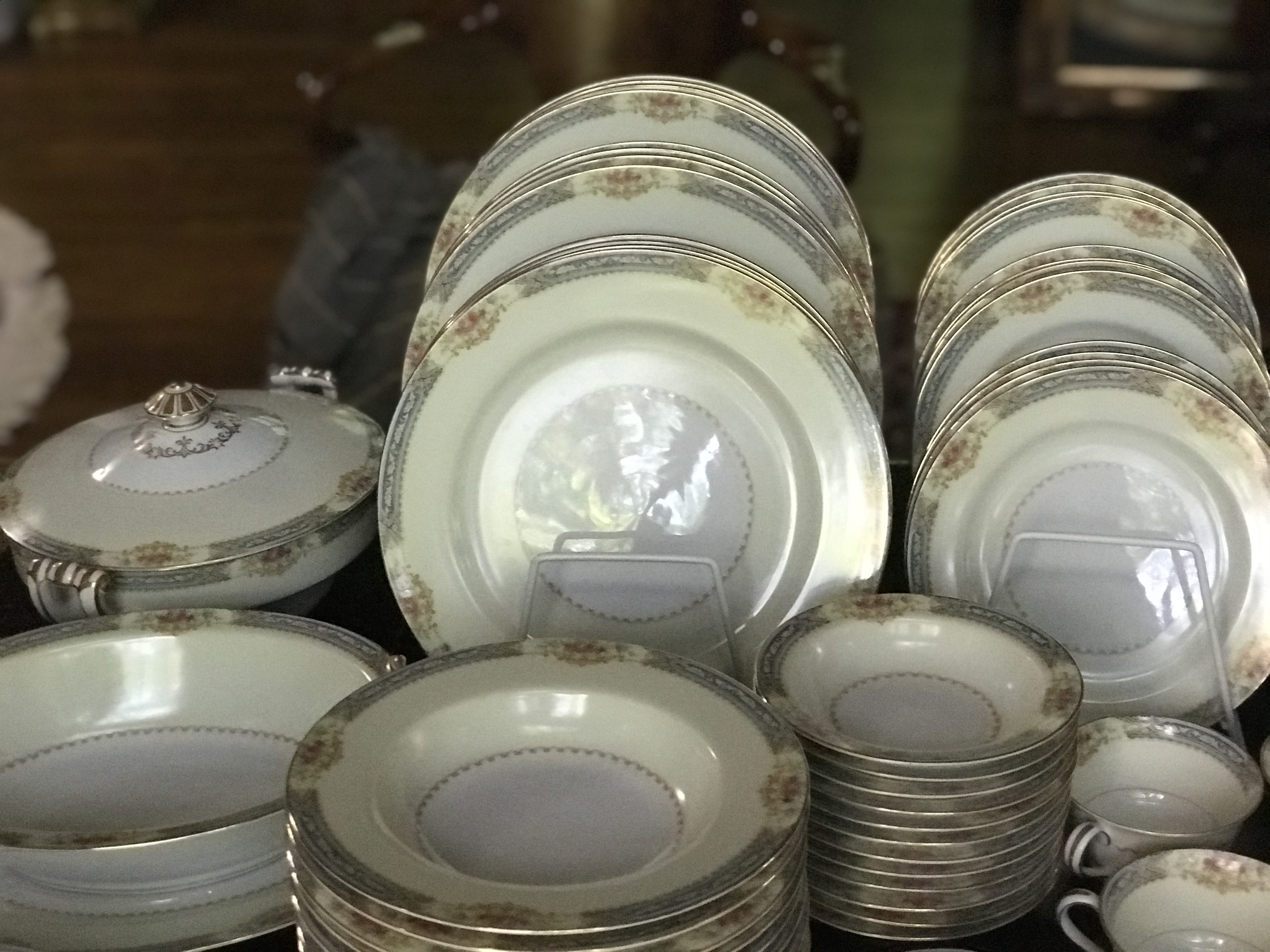 Rose China　食器　12枚セット Made in Occupid Japan, Rose China Set for 12 Dinnerware, 83