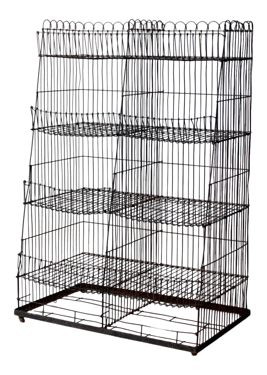 Vintage Black Wire Shelf Rack Chairish