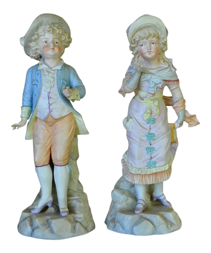 Courting Bisque Boy and Girl Figurines Collectibles Figurines & Knick
