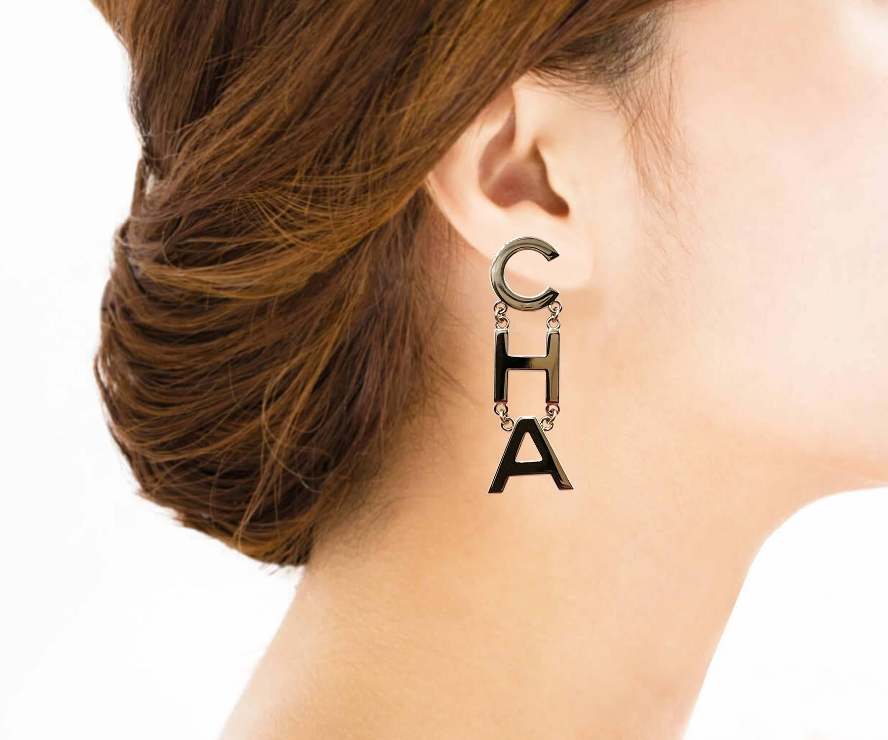 Chanel earrings letters deals