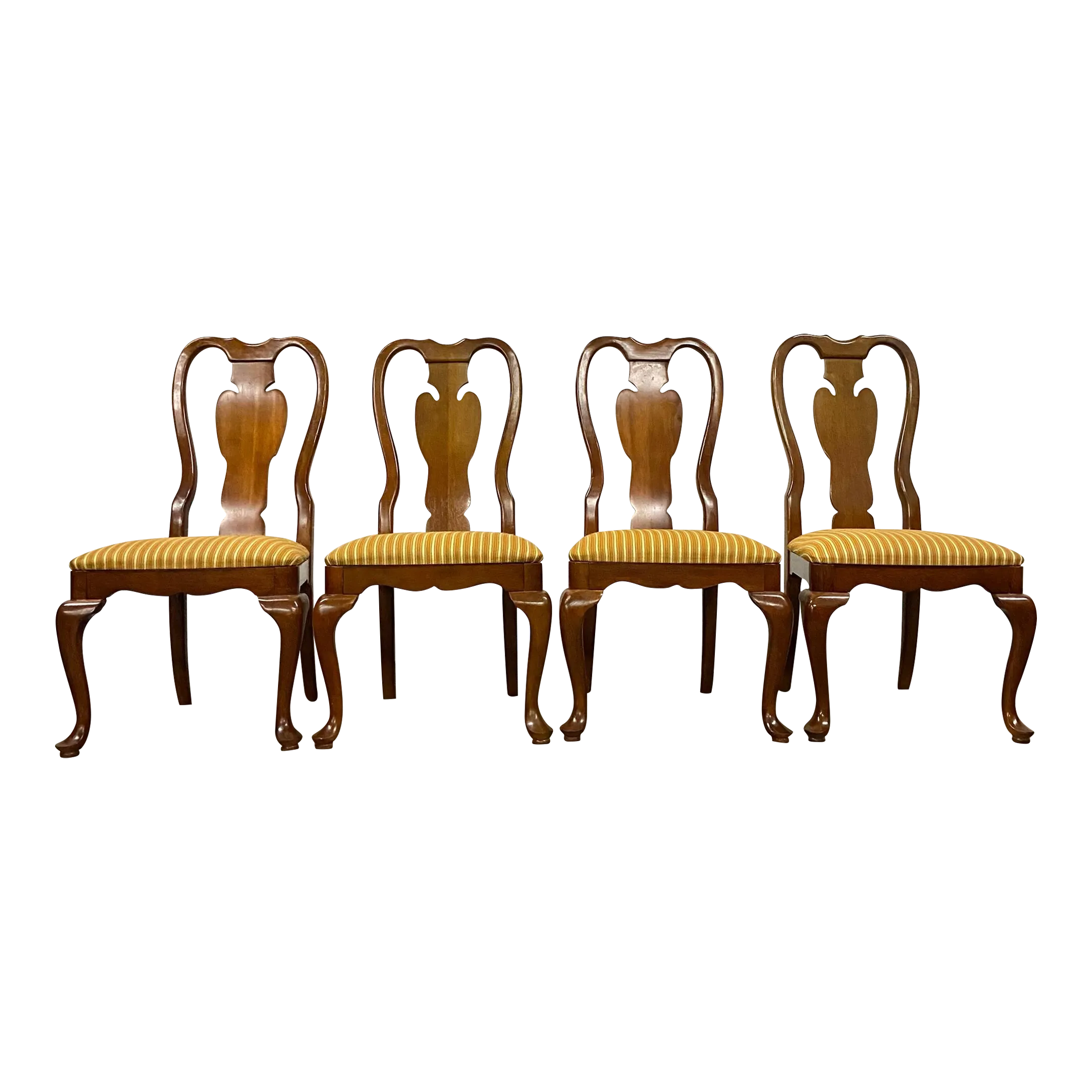 Vintage Universal Furniture Queen Anne Style Dining Chairs Set of 4 Chairish