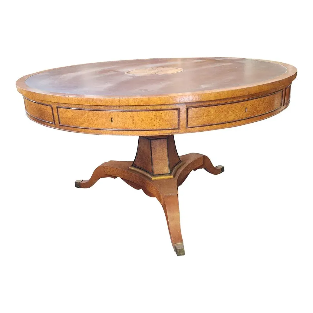 Vintage Round Empire Style Table in Thuja Root, 1980s