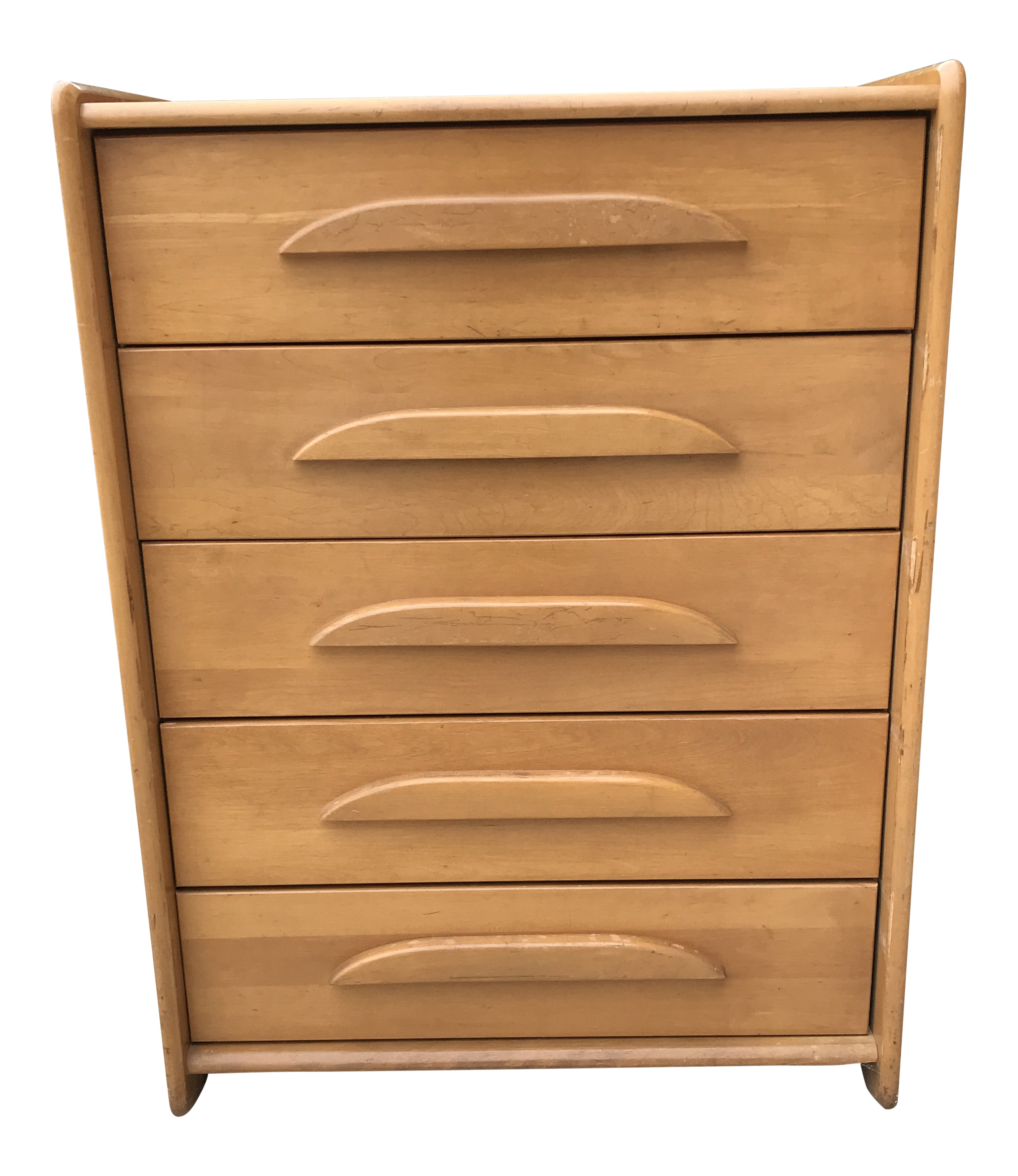 1950 S Vintage Mid Century Templeton Tall Maple Wood Dresser