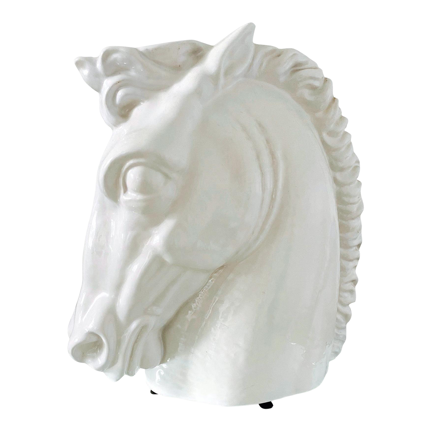 1970's Italian MidCentury Modern White Ceramic Roman Horse Sculpture Chairish
