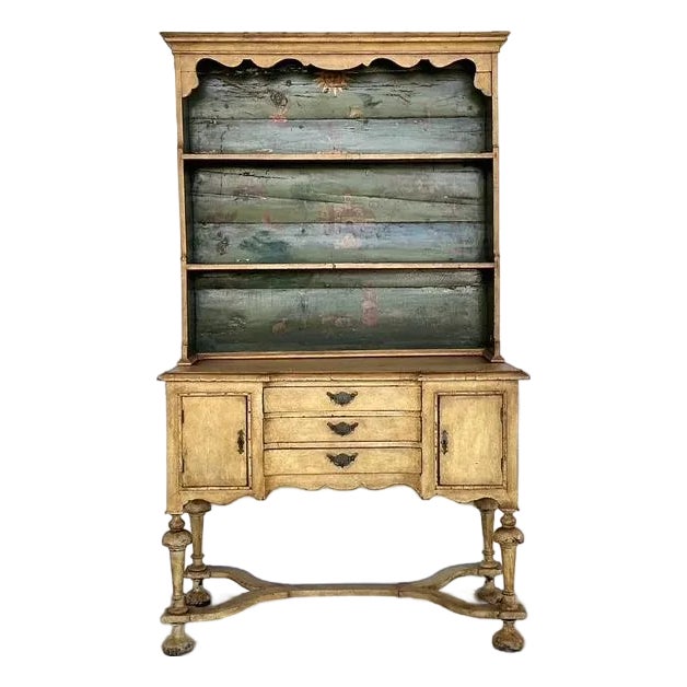 Vintage Gustavian Casa Gusto Hand Painted Hutch
