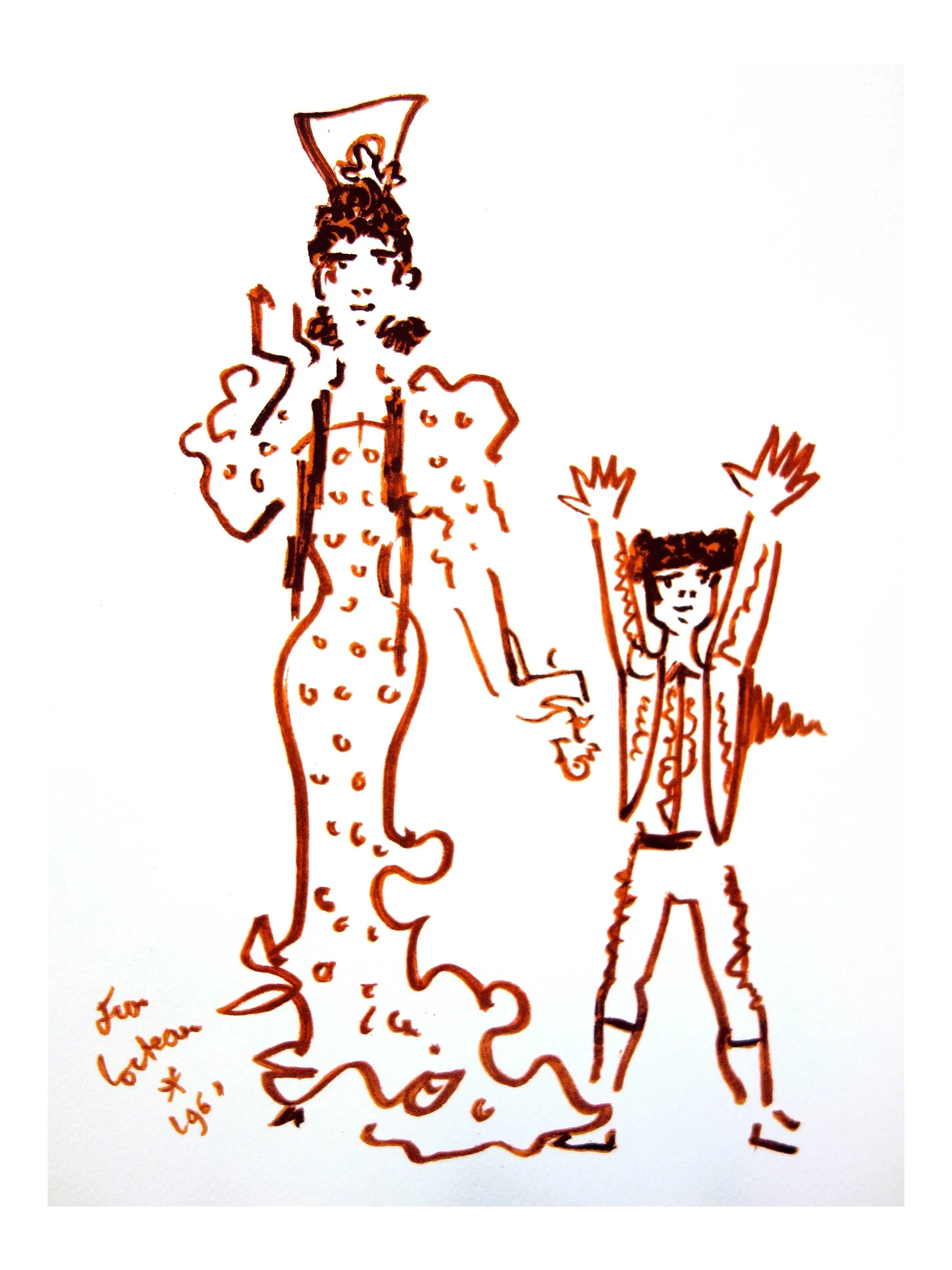 Jean Cocteau - Mother and Son - Original Lithograph 1965