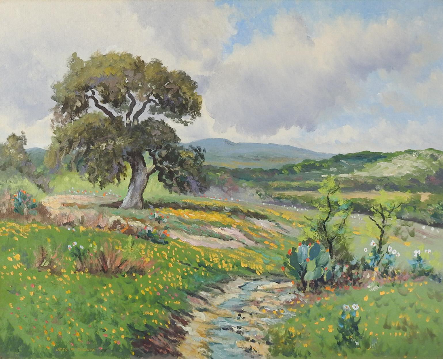 Mid 20th Century Texas Hill Country Landscape Painting Chairish