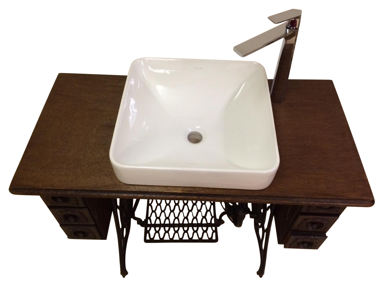 Singer Sewing Table Converted Bathroom Sink Vanity Chairish