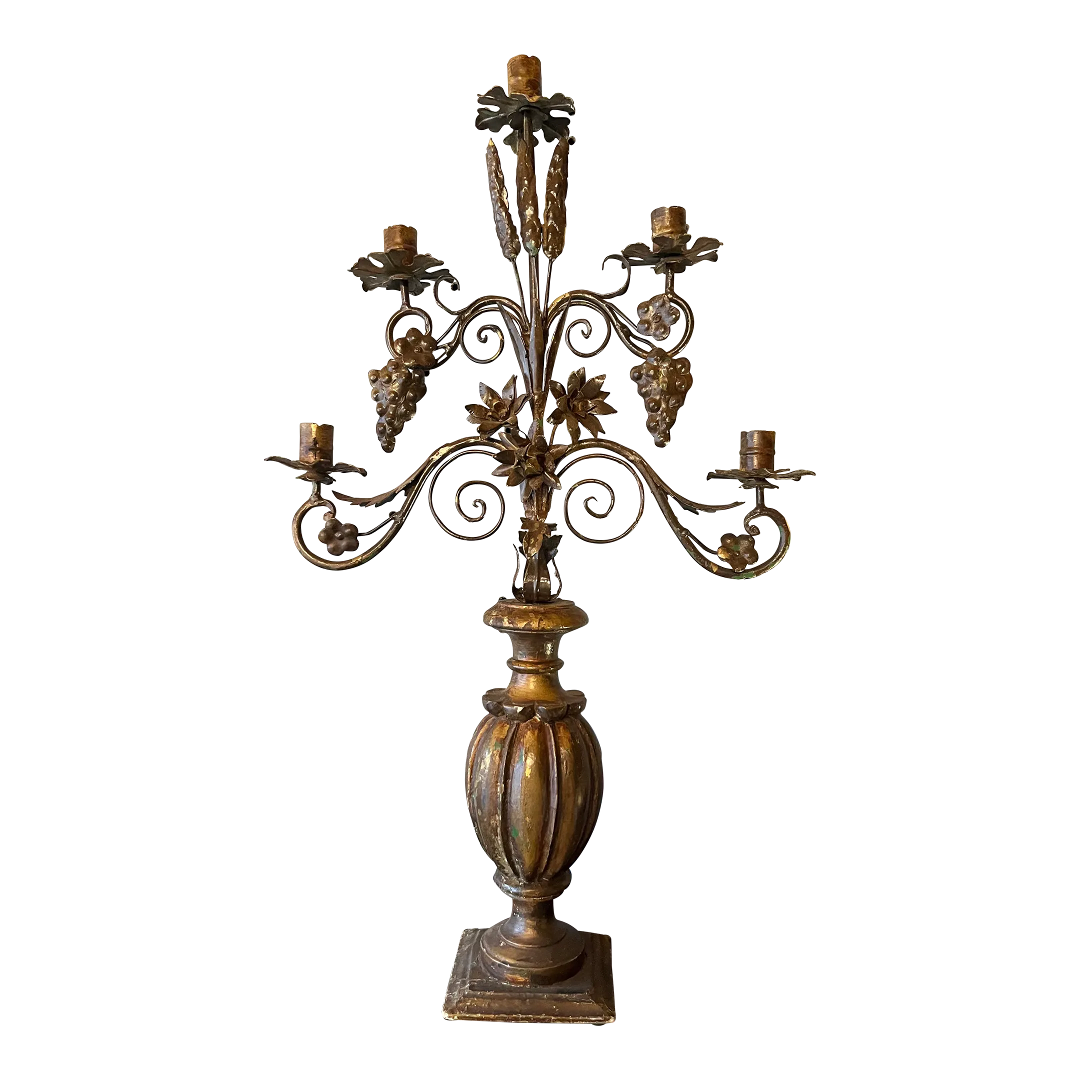Early 19th Century English Partial Gilt, Carved Pine and Stamped