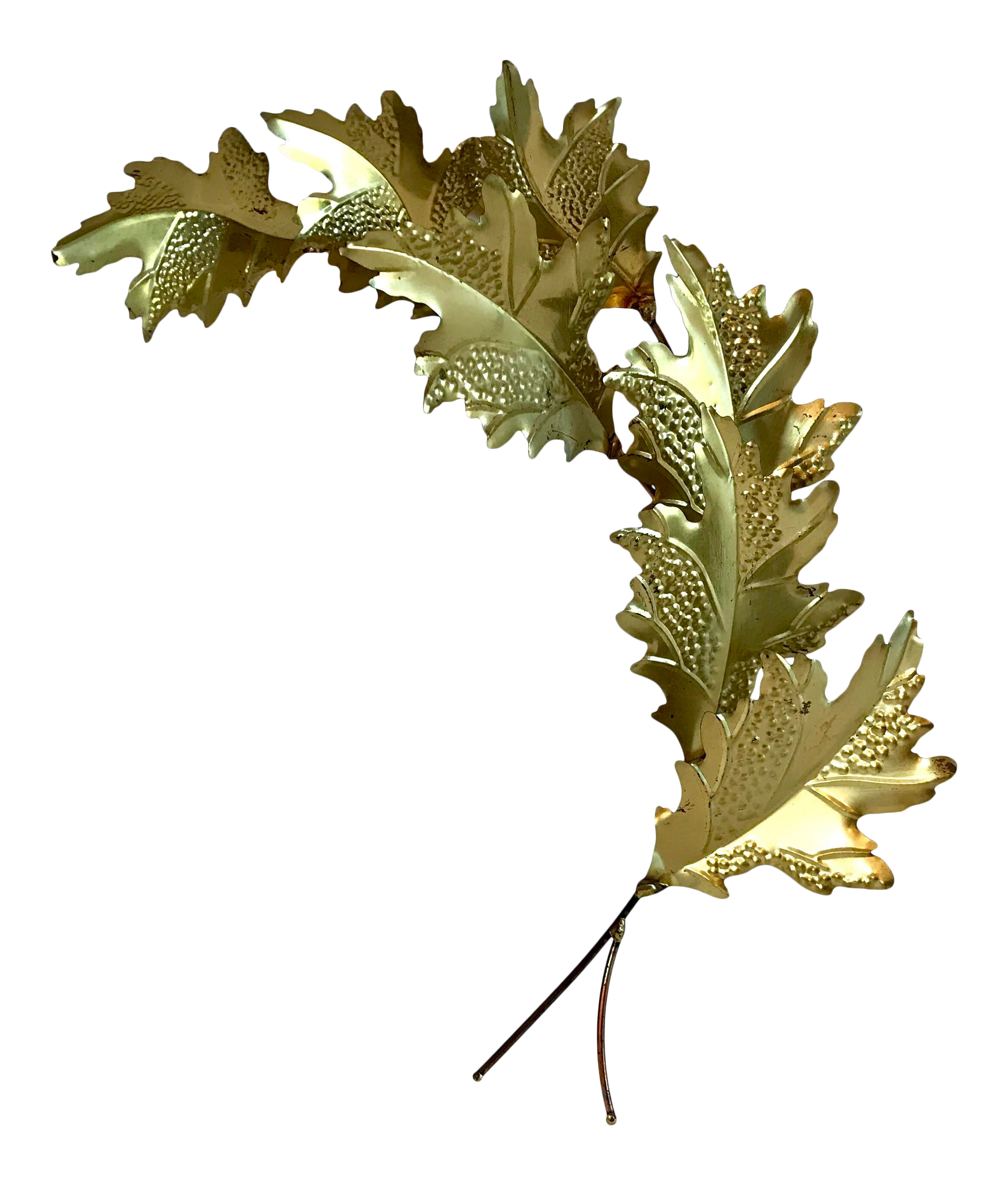 Vintage Mid Century Brutalist Metal Leaf Wall Art Chairish