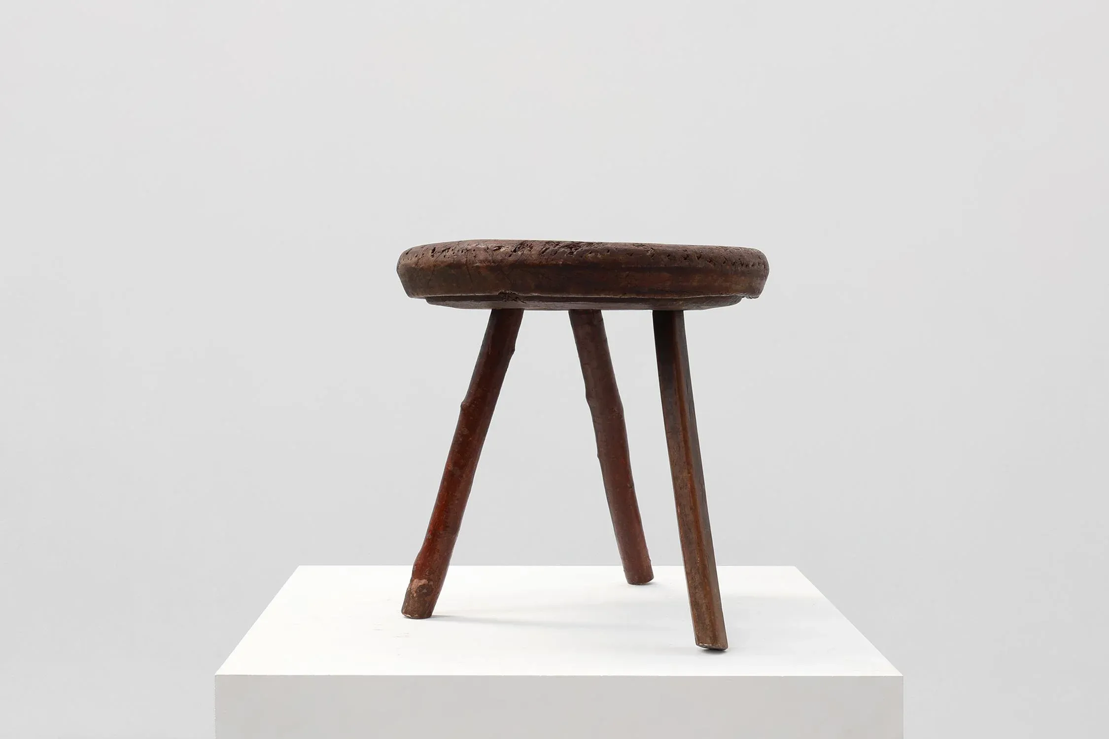 Rustic Wabi-Sabi Style Oak Tripod Stool, France, 1850s | Chairish