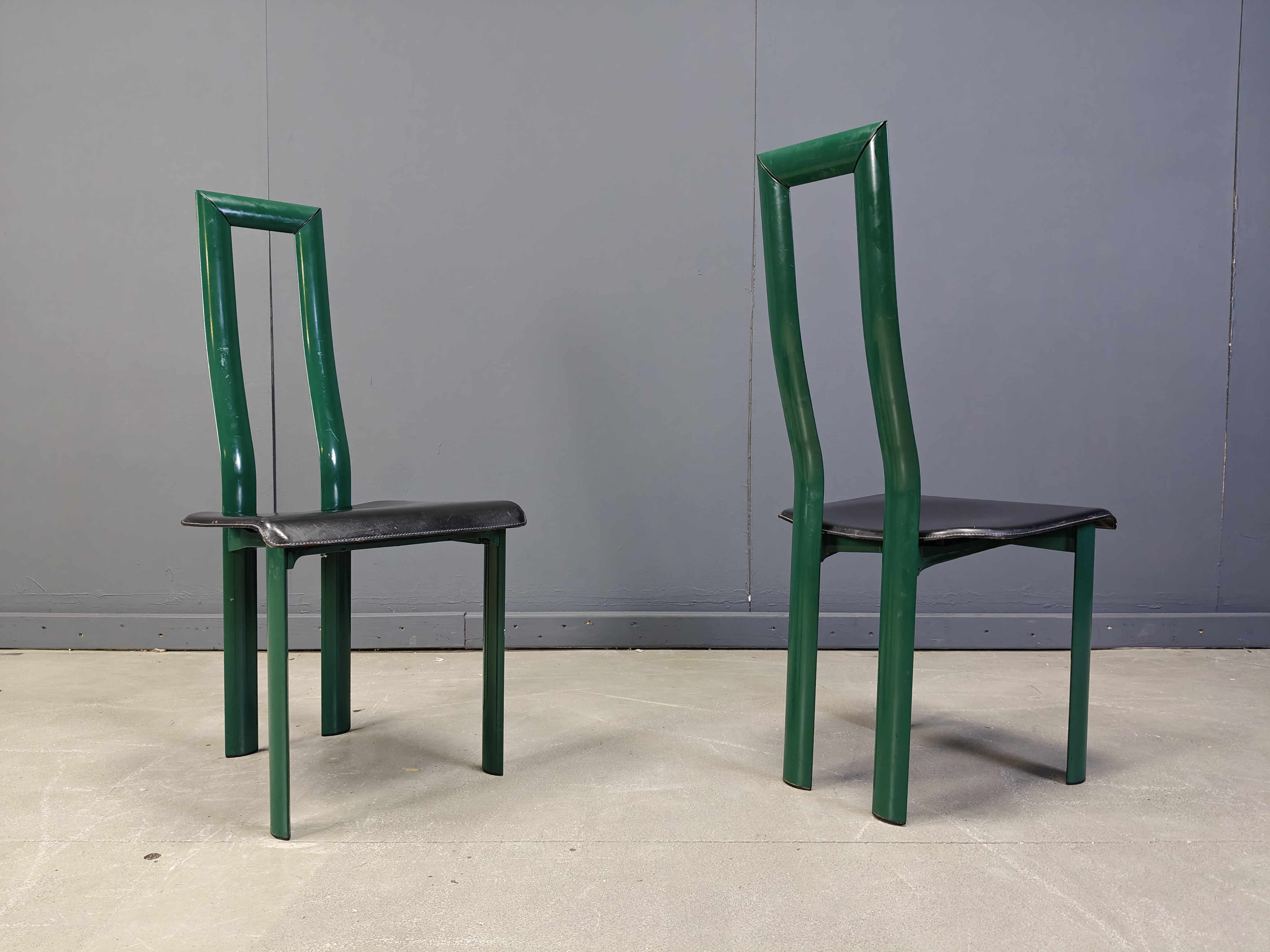 【4脚セット】YCAMI イタリア製 高級 ハイバック チェア Regia Italian Model Regia Dining Chairs by Antonello Mosca for Ycami