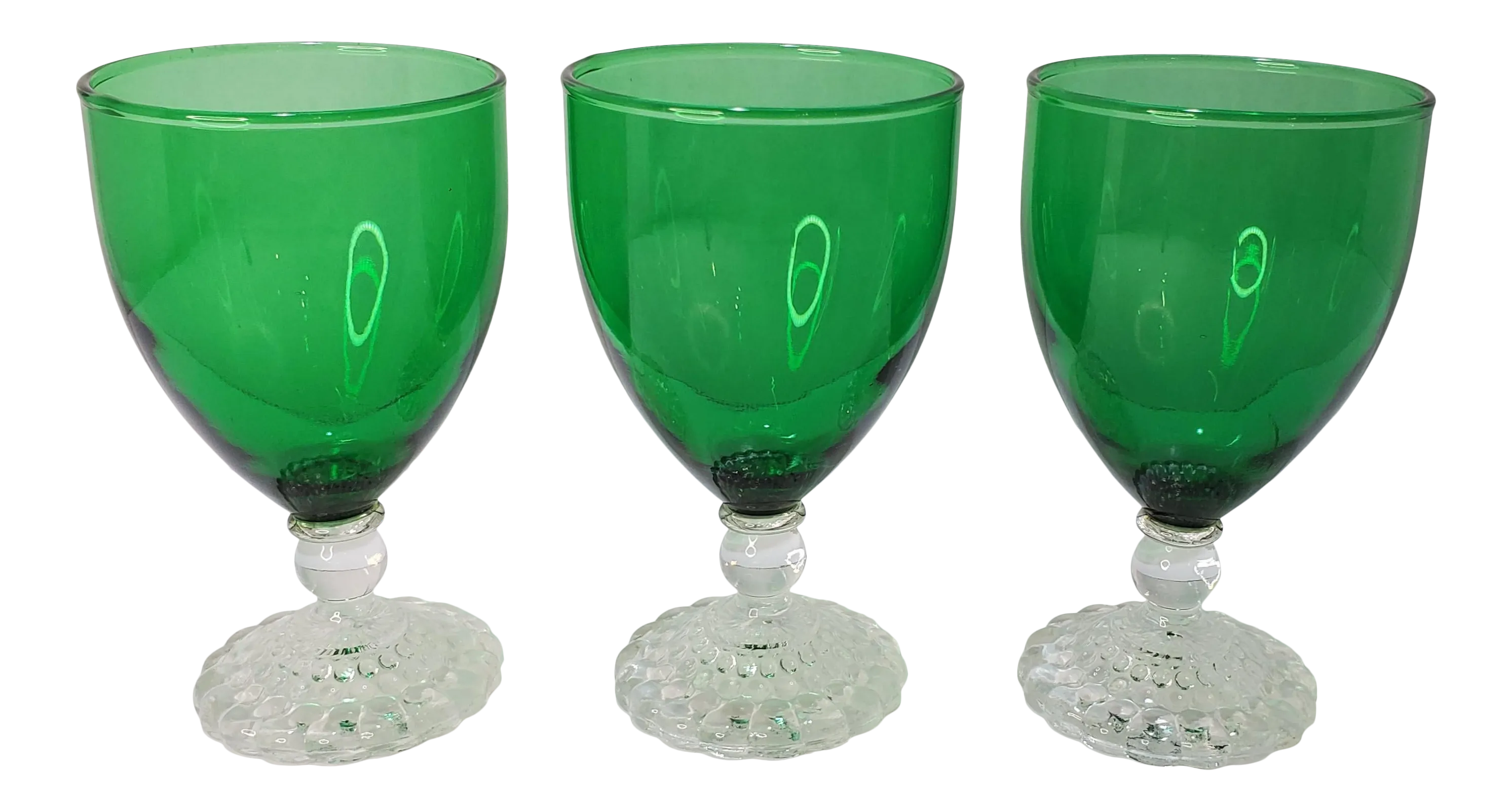 Mid Century Anchor Hocking Boppie Wine Glass Set of 3