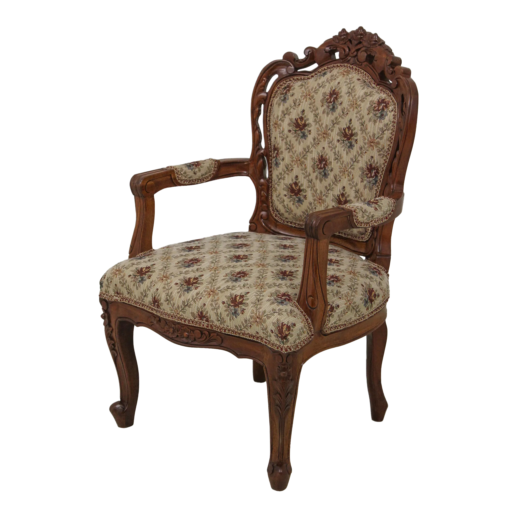 Youth Size Victorian Style Carved Open Armchair
