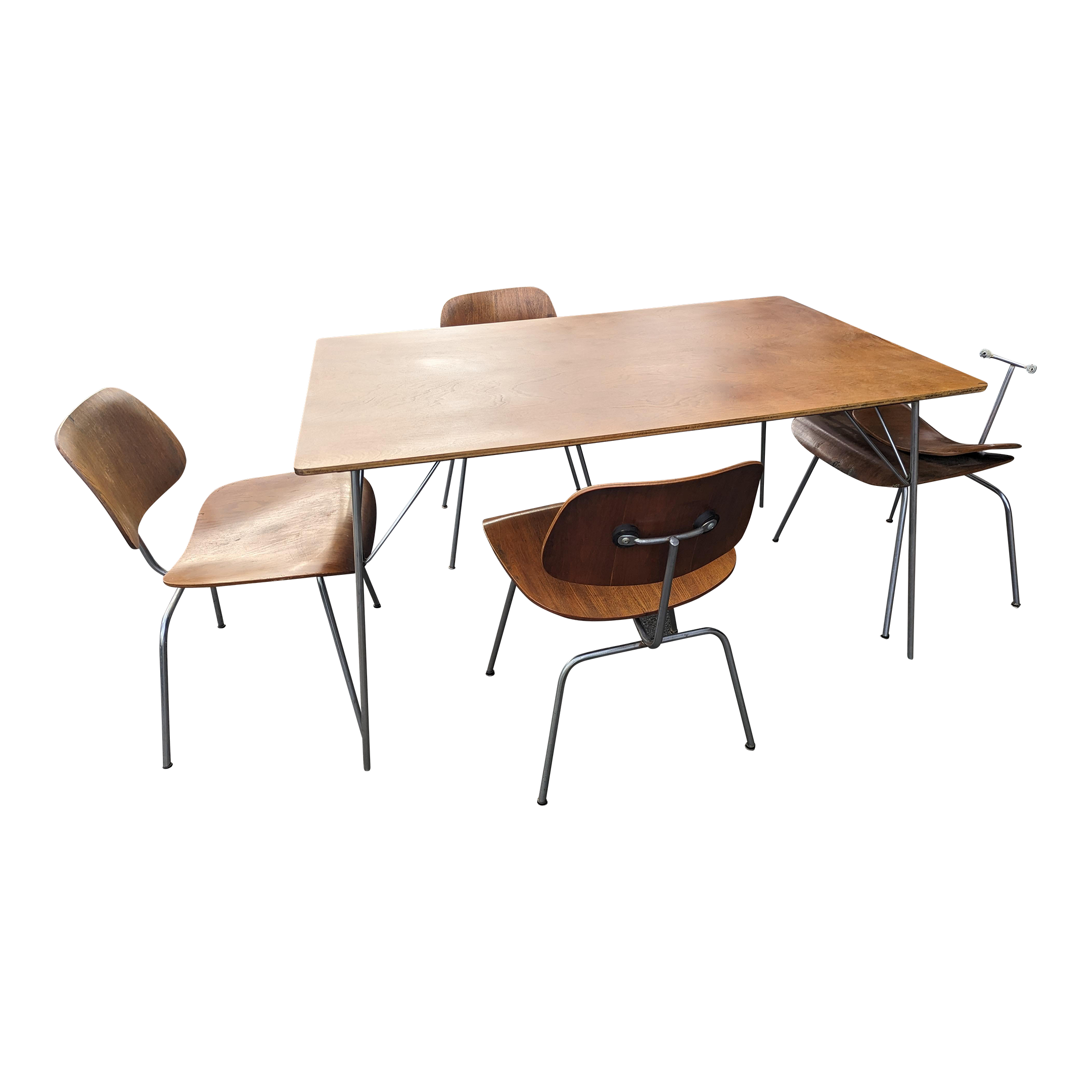 Herman Miller Eames Dining Chairs+ Table DCM Molded Plywood