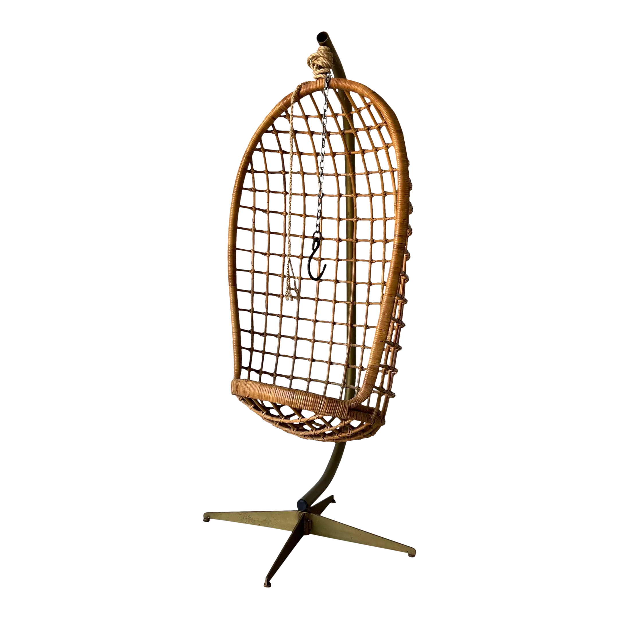 Vintage Rattan Hanging Egg Chair