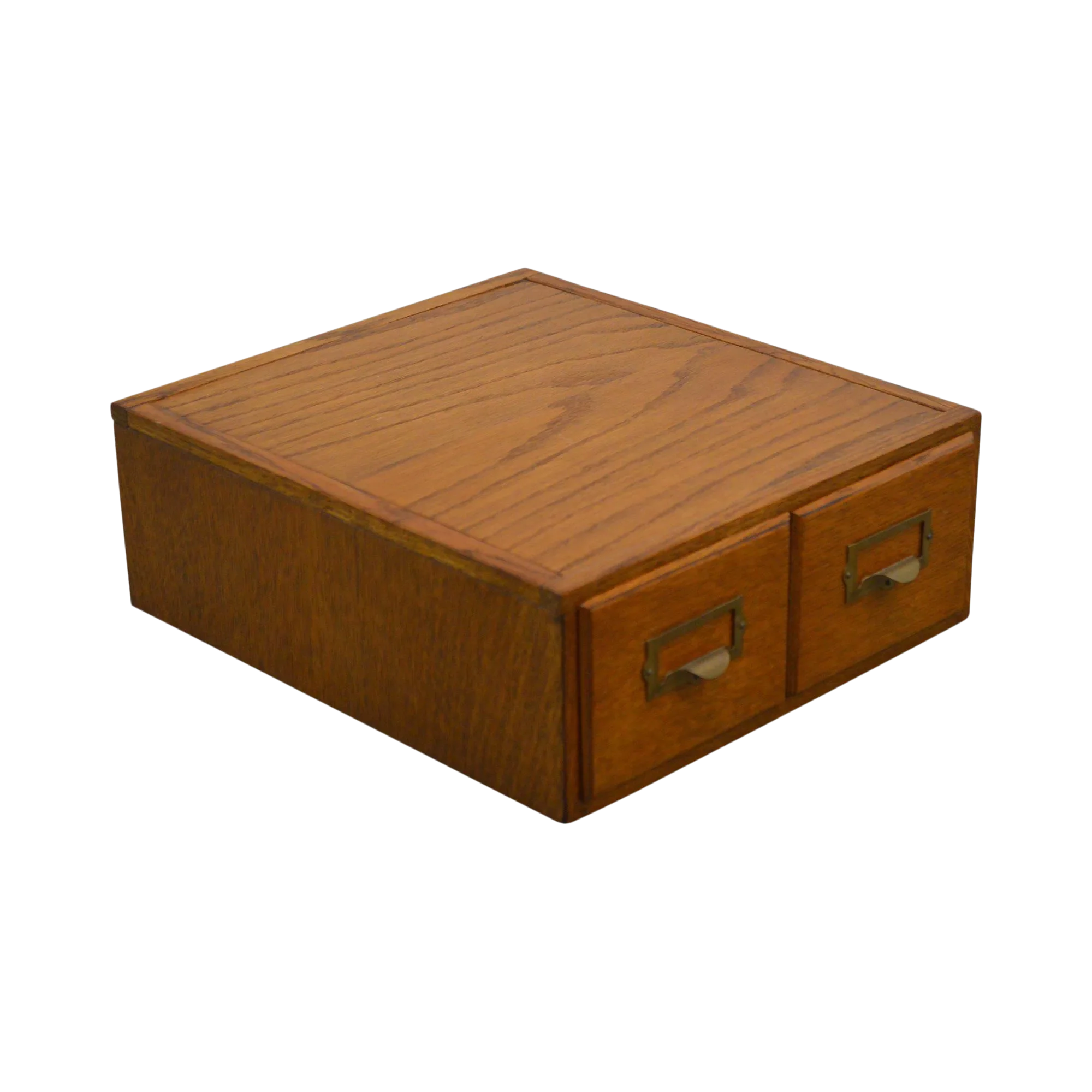 Antique Oak Desktop 2 Drawer Library Card File Chairish