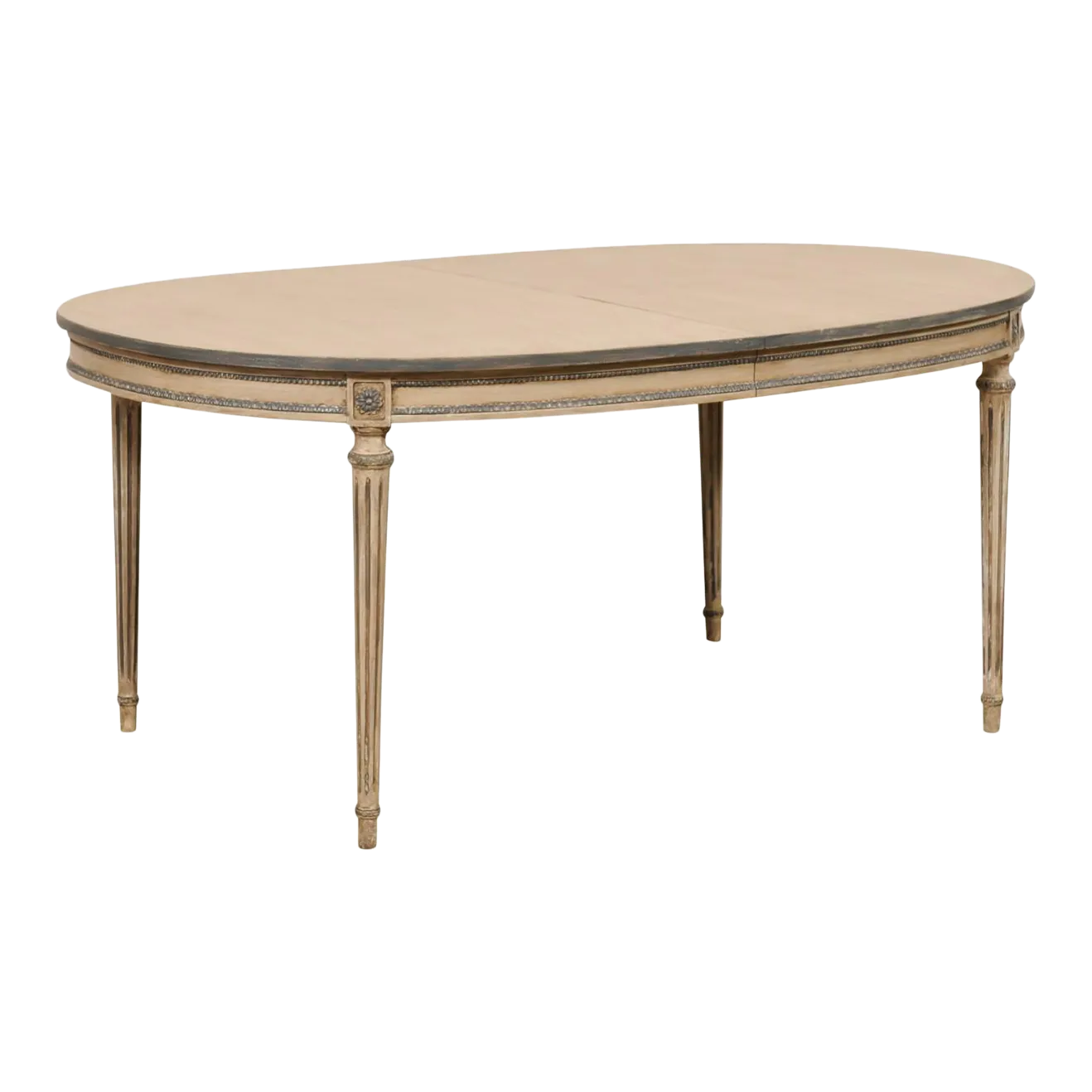 Oval-Shaped Dining Table on Fluted Legs | Chairish