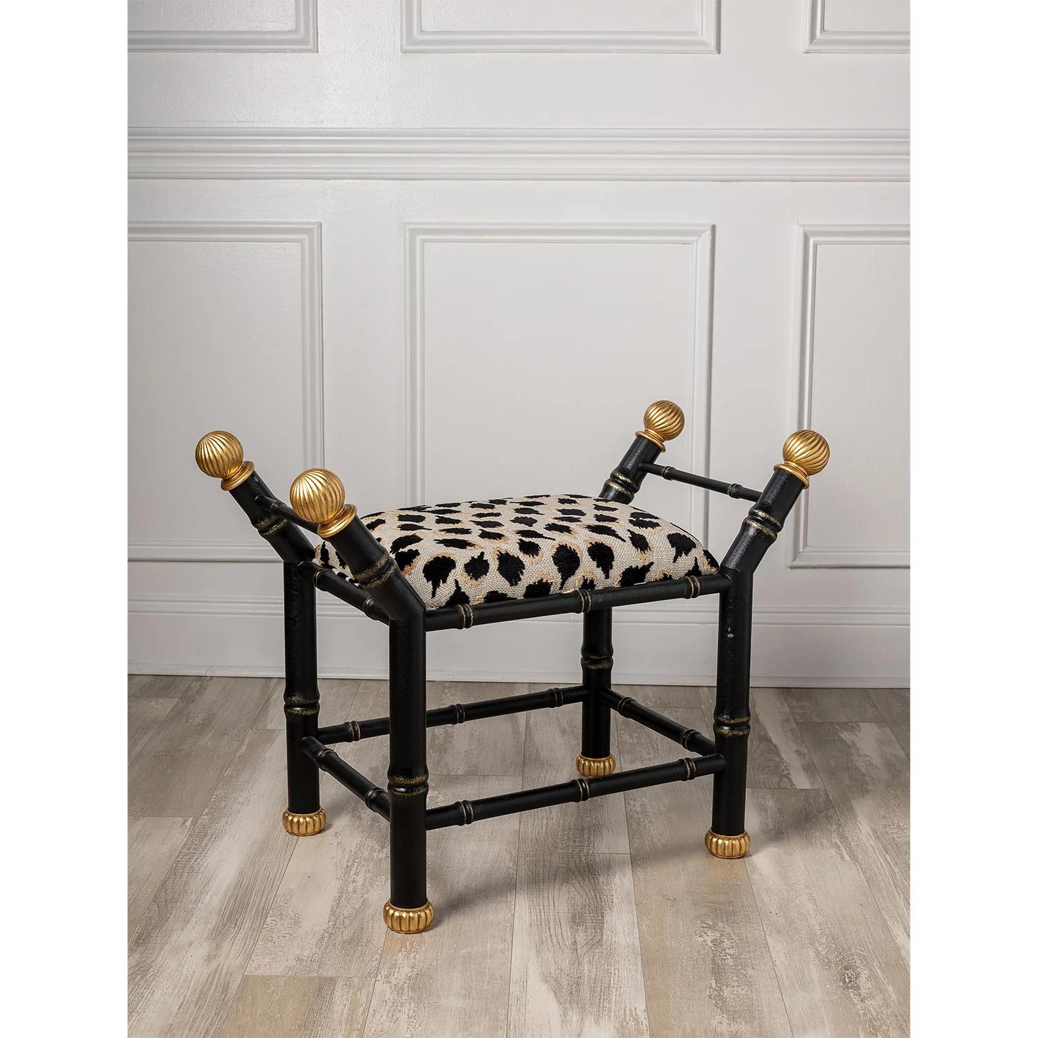 Boca Black Ocelot Black Bamboo Bench