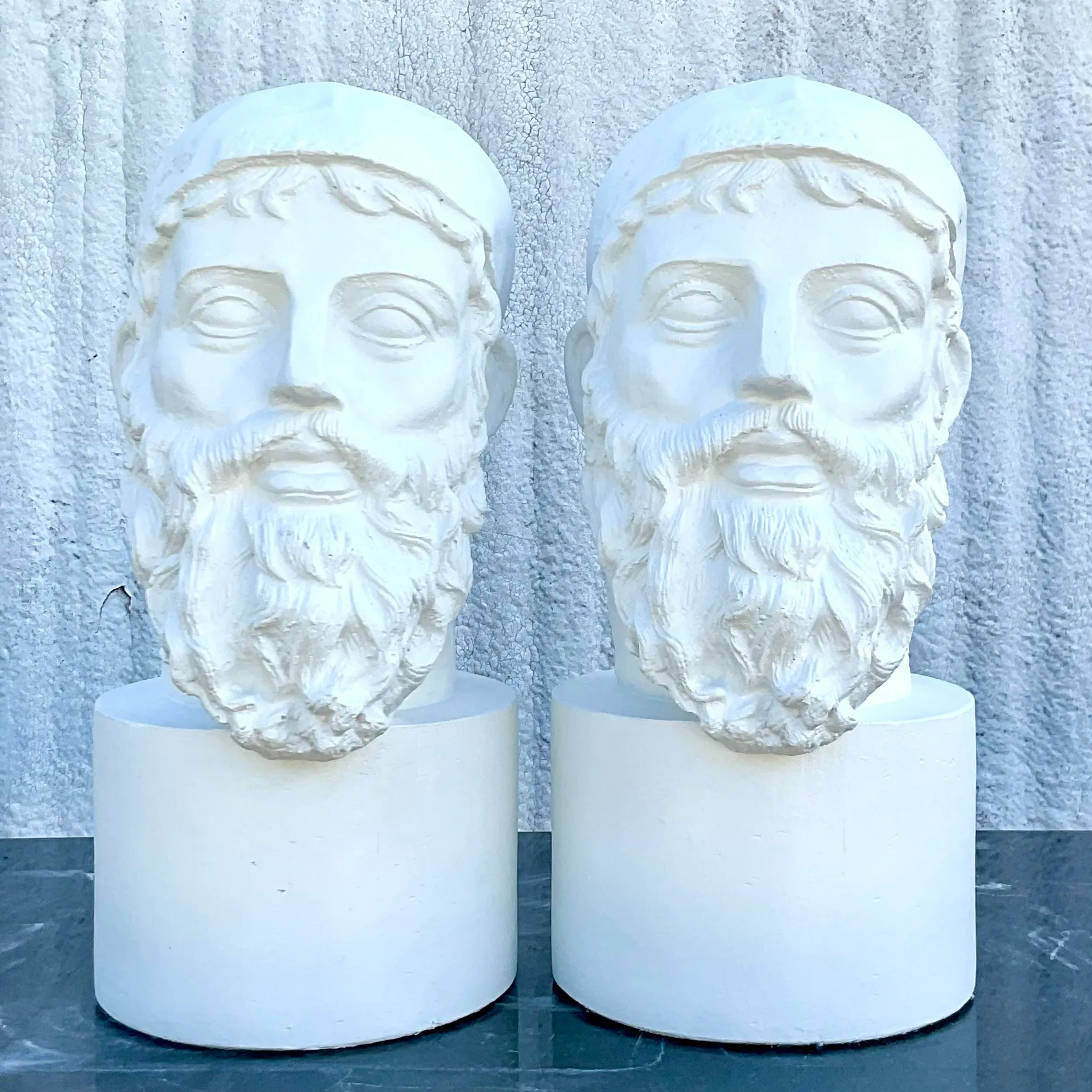 Vintage Grand Tour Plaster Bust of Man - a Pair
