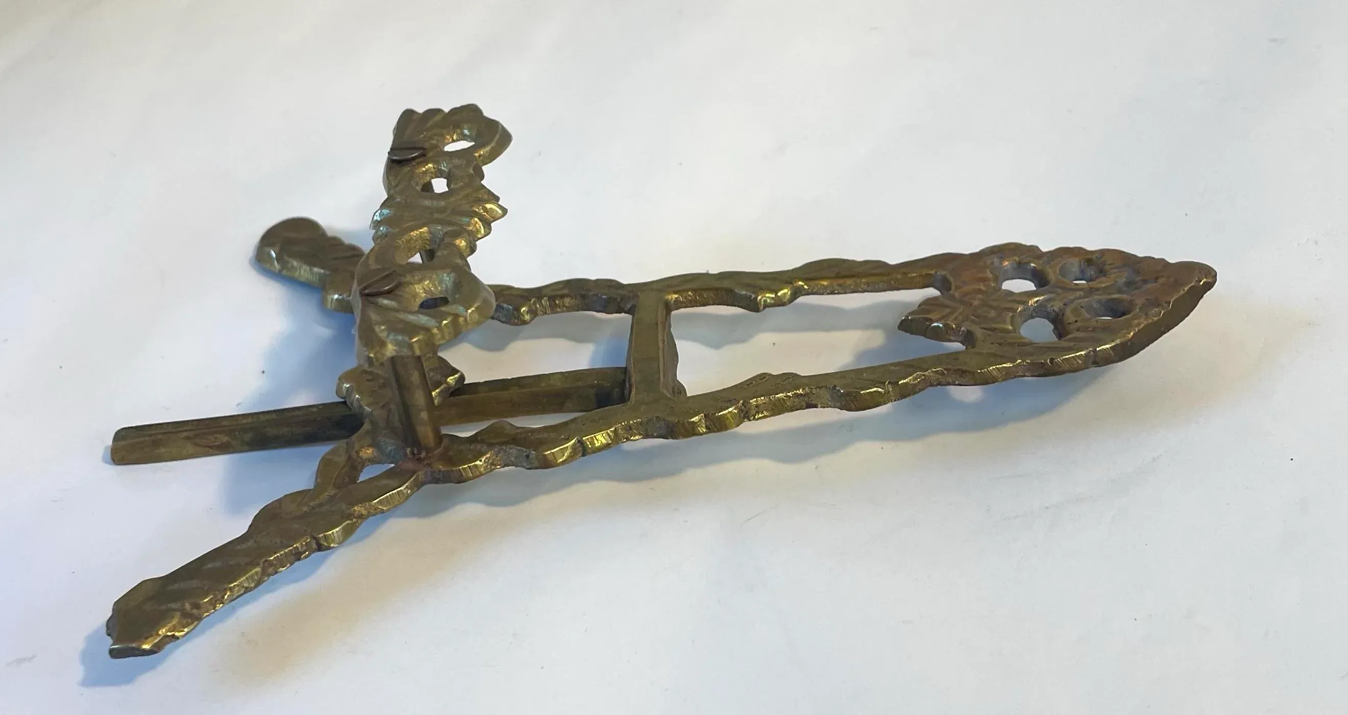 Vintage Fancy Brass Petite Table Easel