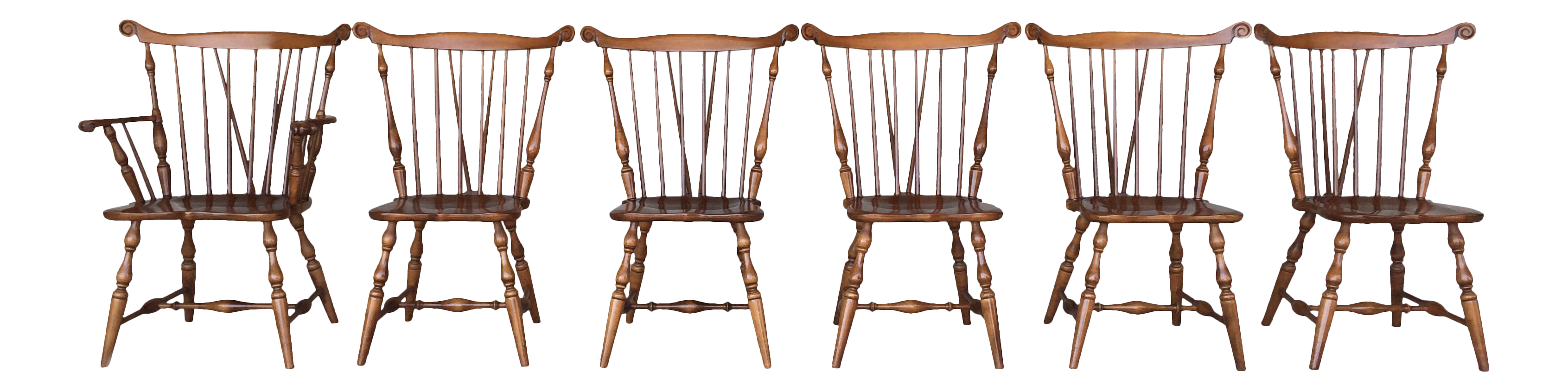 Tell City Maple Windsor Brace Back Dining Chairs Set of 6 Chairish