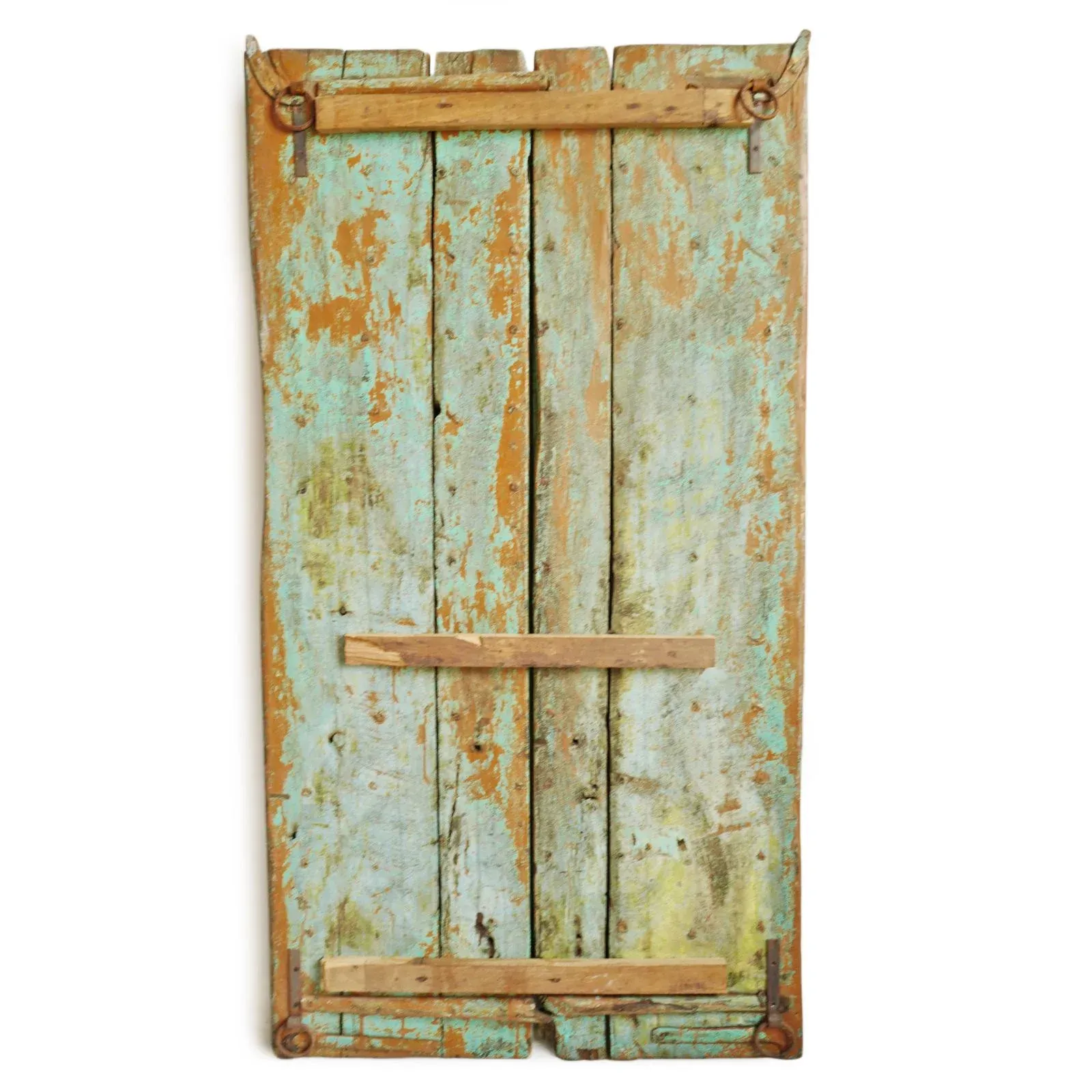 1920s Old Turquoise Raja Door Mirror