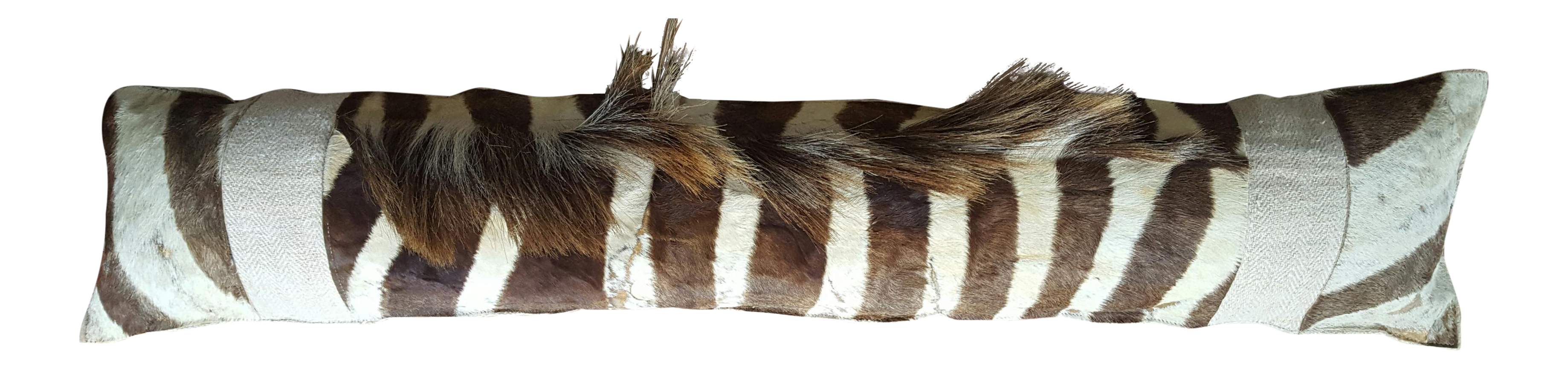Natural Zebra Mane Lumbar Pillow Chairish