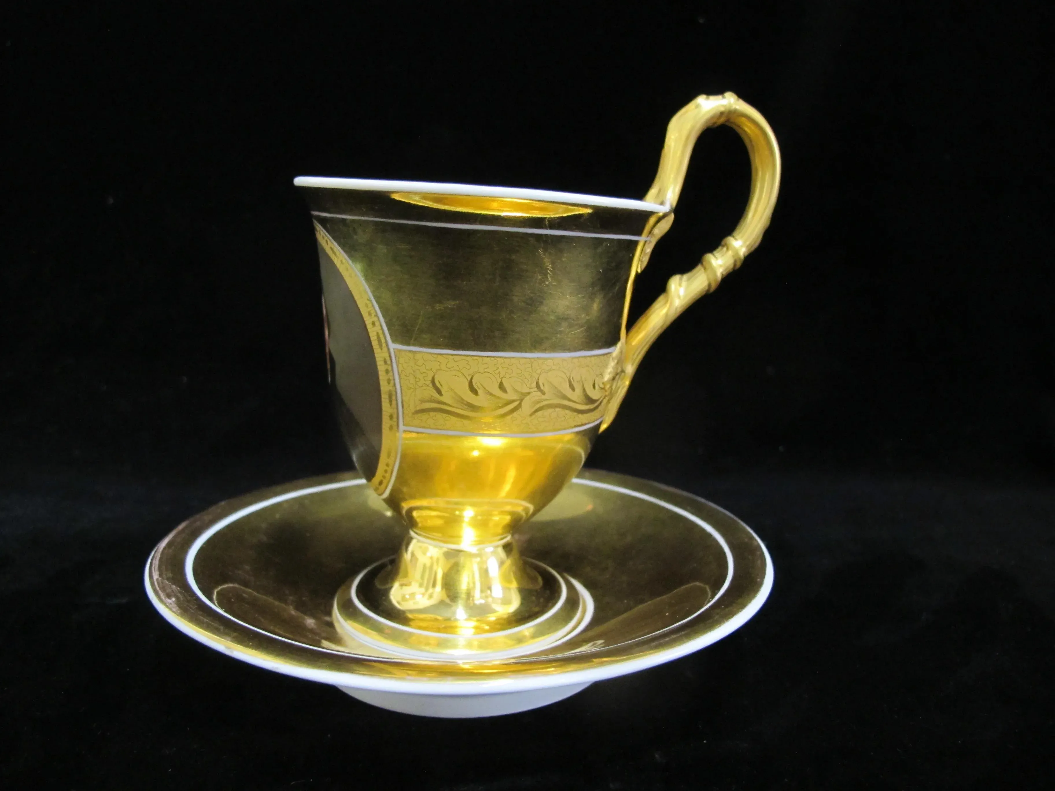 1905年 KPM ベルリン 手描き フィッシュプラター 51×24㎝ ma 18cm KPM