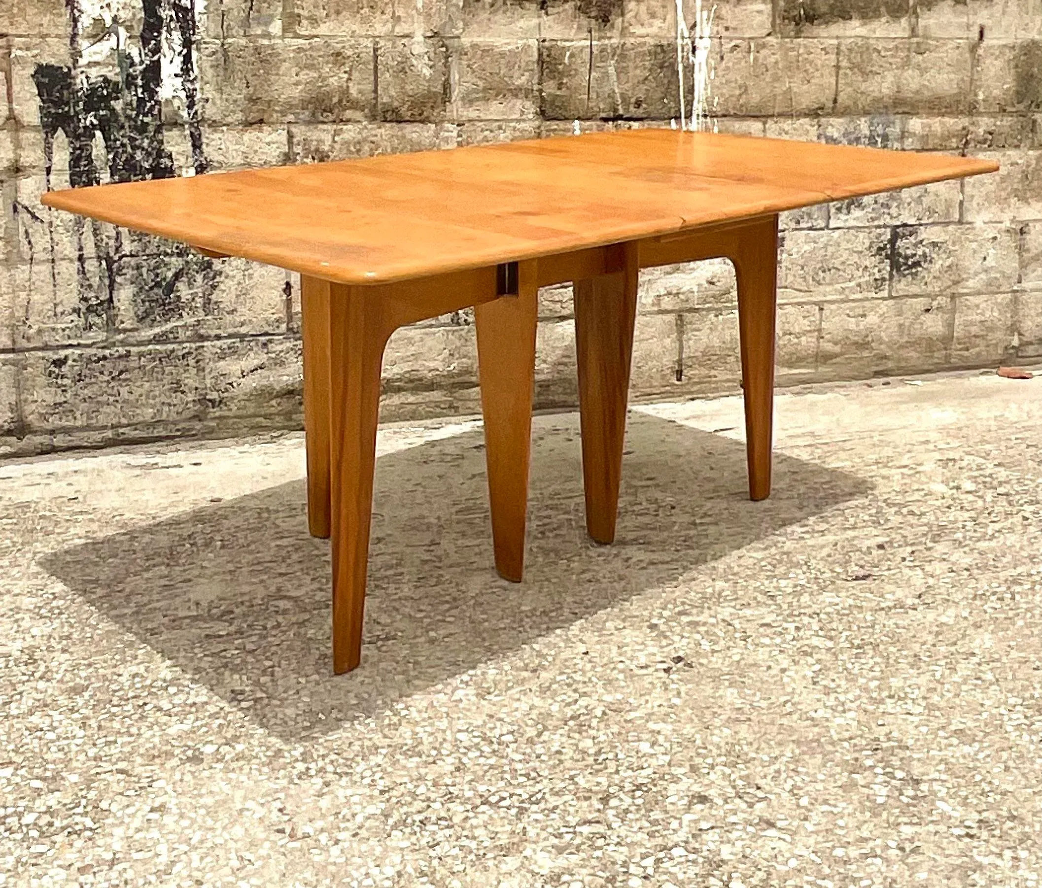 Mid Century Modern Heywood Wakefield Drop Leaf Dining Table Mid