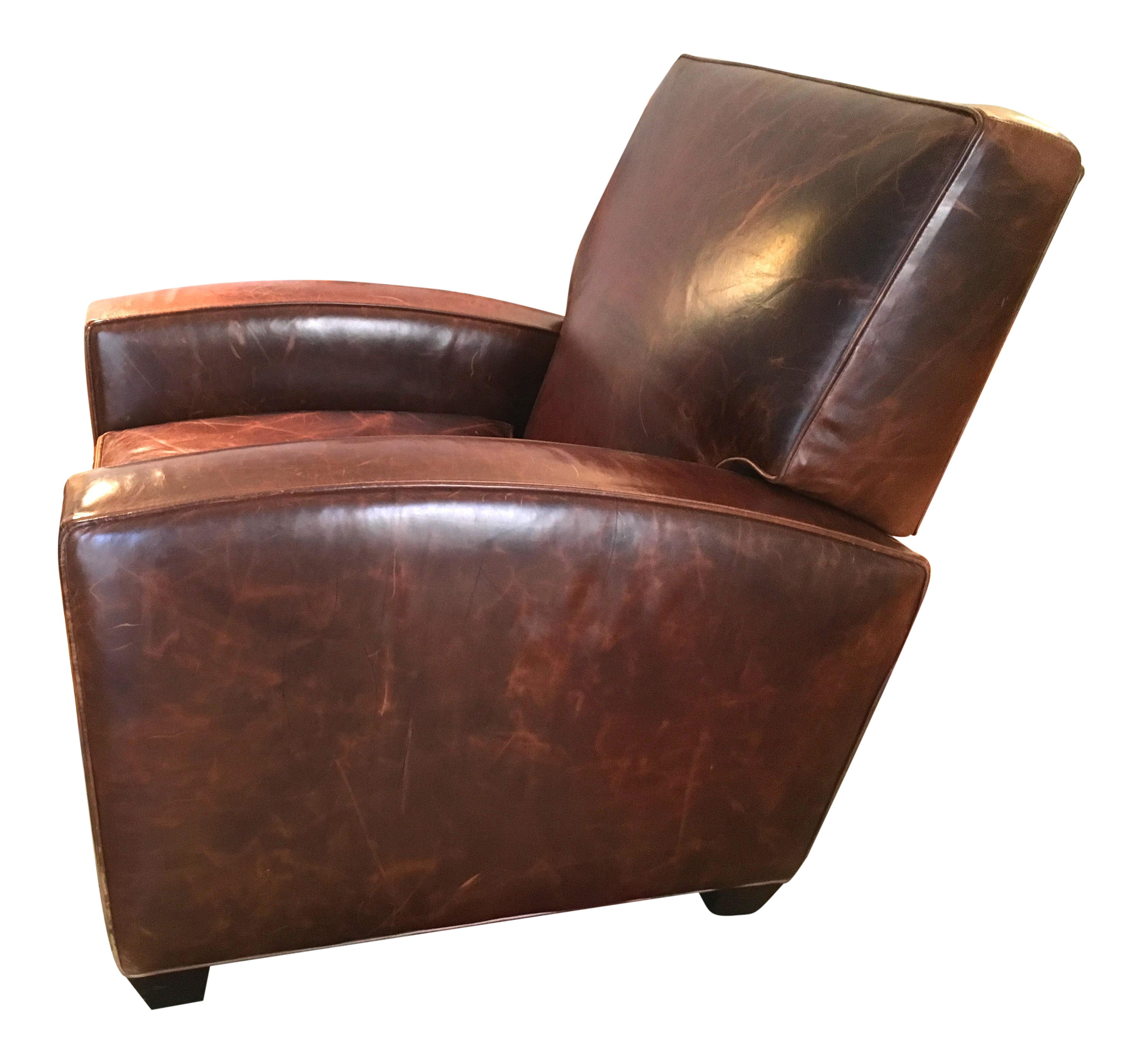 Restoration Hardware Leather Reclining Club Chair