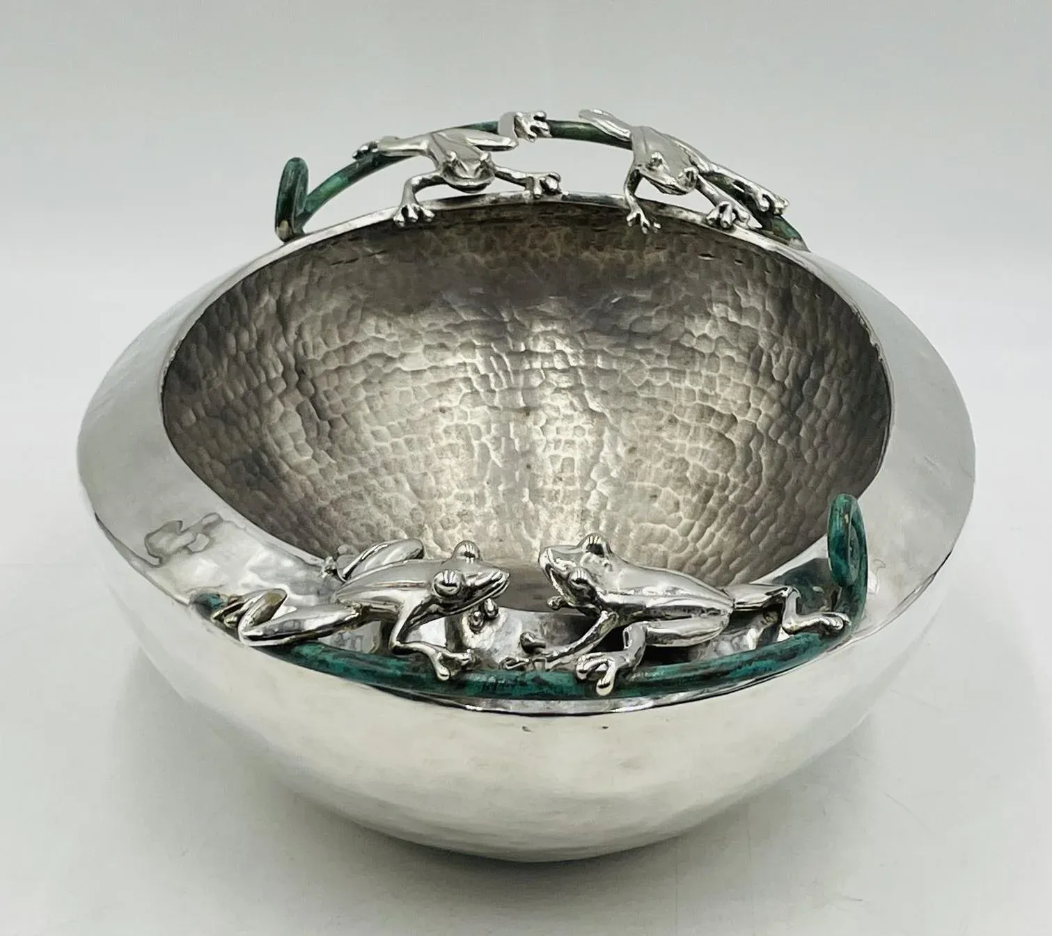 Emilia Castillo, Silver-Plated Bowl With Frogs Handles, Mexico