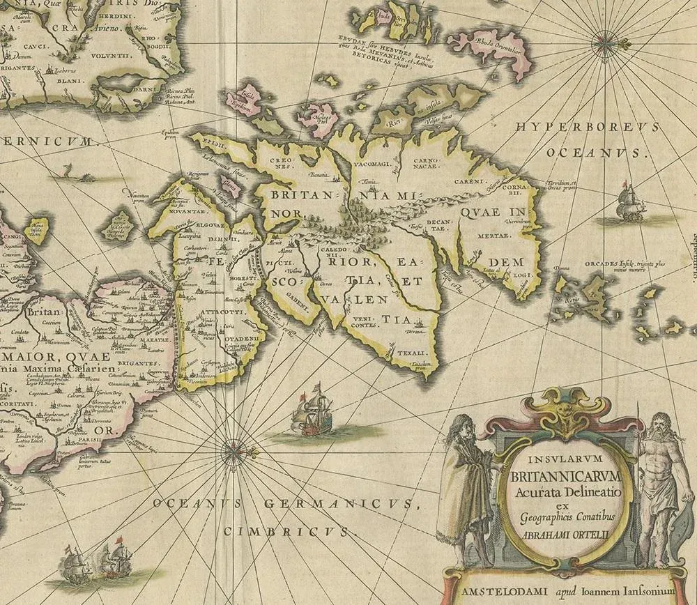 Antique Map Of The Ancient British Isles By Janssonius 1640 Antique Map Of The Ancient British Isles By Janssonius 1640 0787