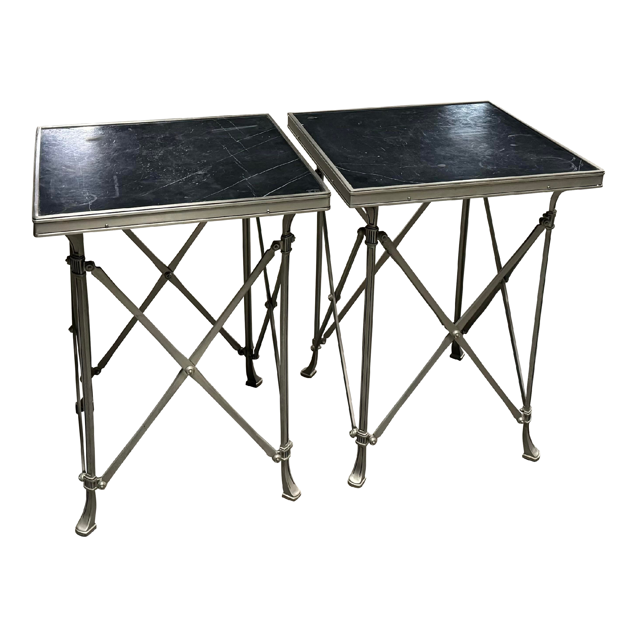 1980s Pair of Vintage Restoration Hardware Campaign Style End Tables