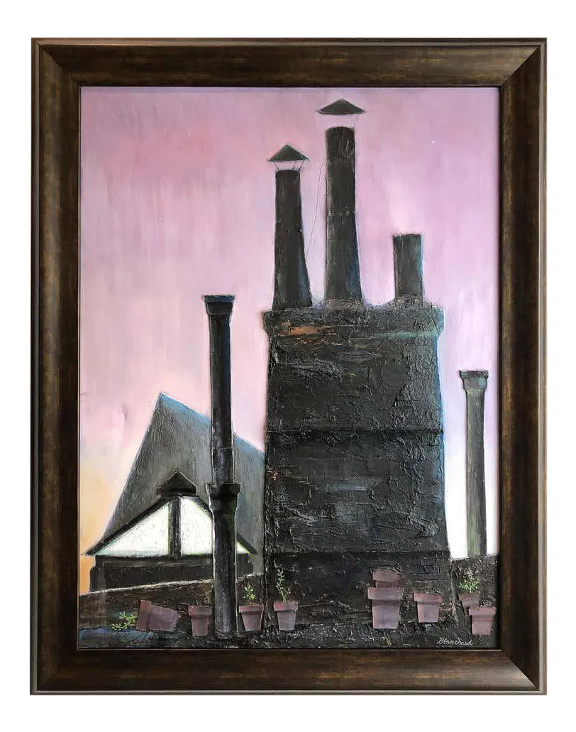 Industrial MixedMedia Oil Painting by Robert Blanchard Chairish