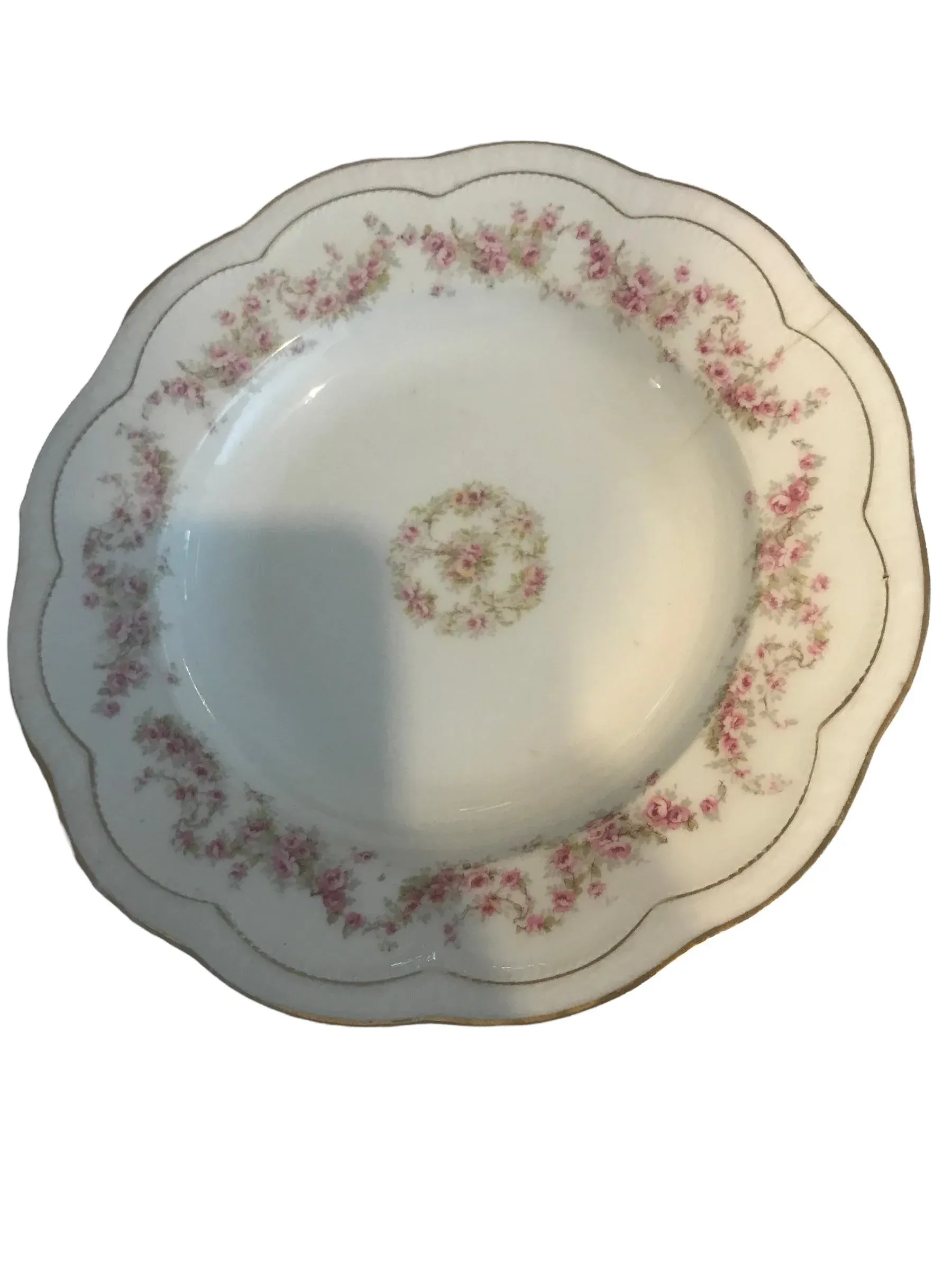 * vintage plate ୨୧ * ギンガムチェックの ケーキプレート c Gingham check” Cake plate ｜ 京都 ビンテージ アンティーク Soil
