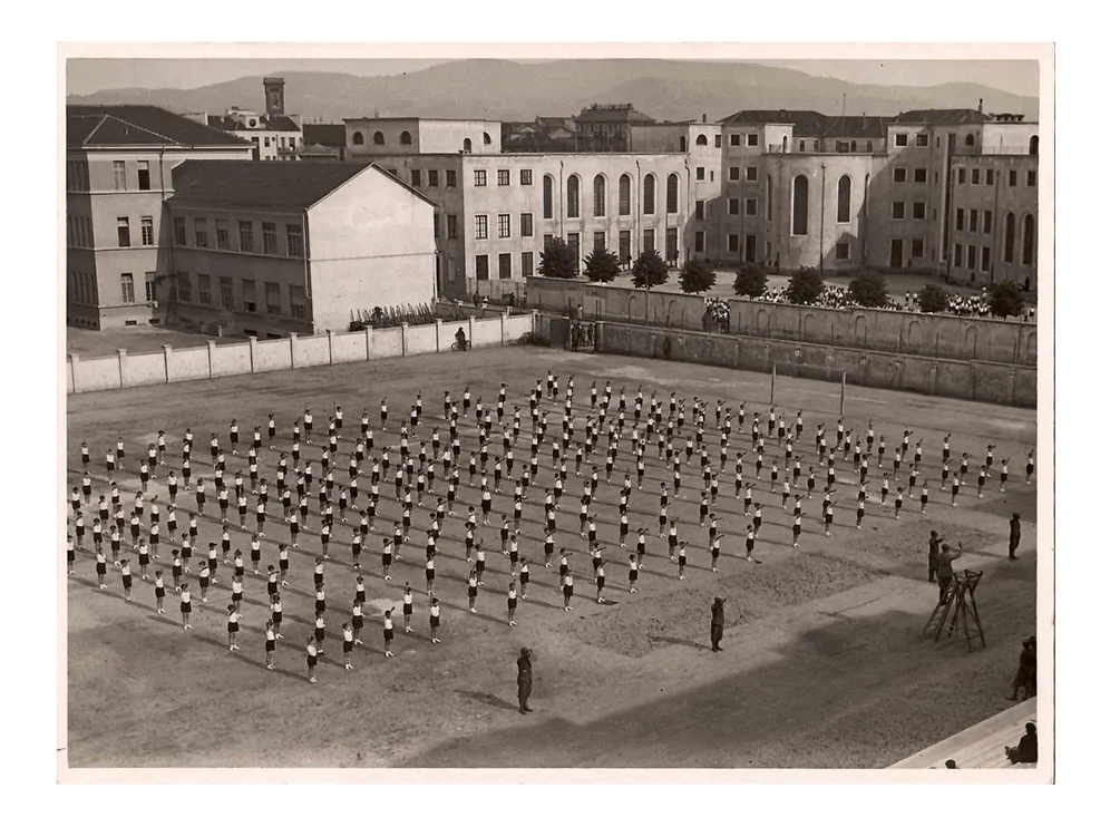 Unknown, Boys in Lines of Practice, Vintage B/W Photo, 1930s