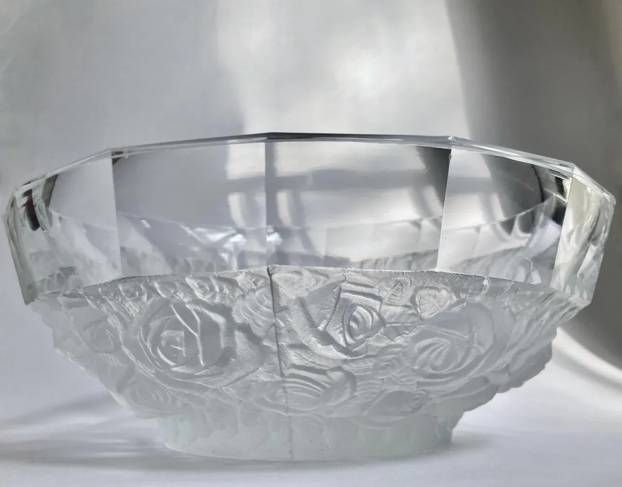 Vintage Lalique Style Cut Crystal Glass & Frosted 