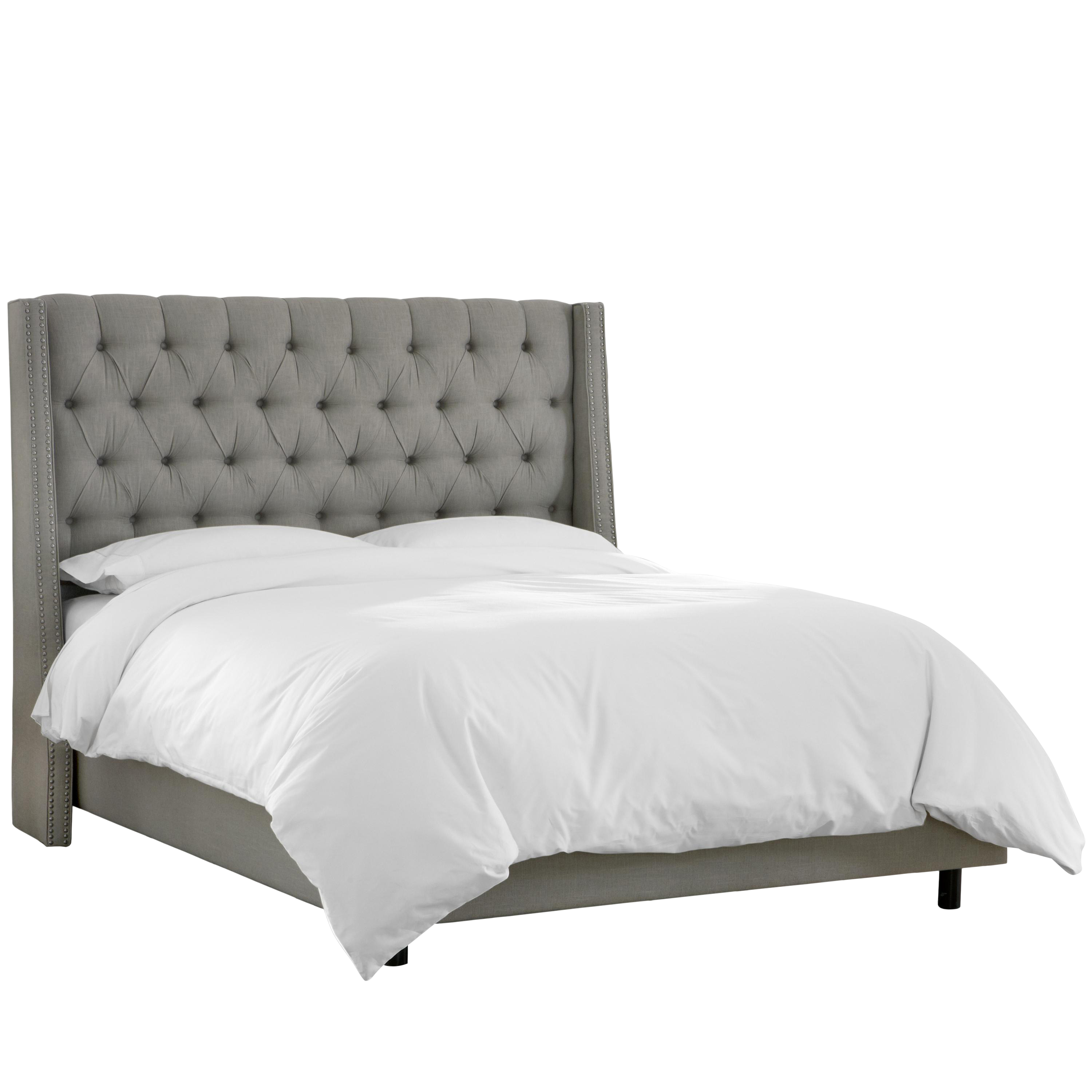 bed naples wingback button tufted