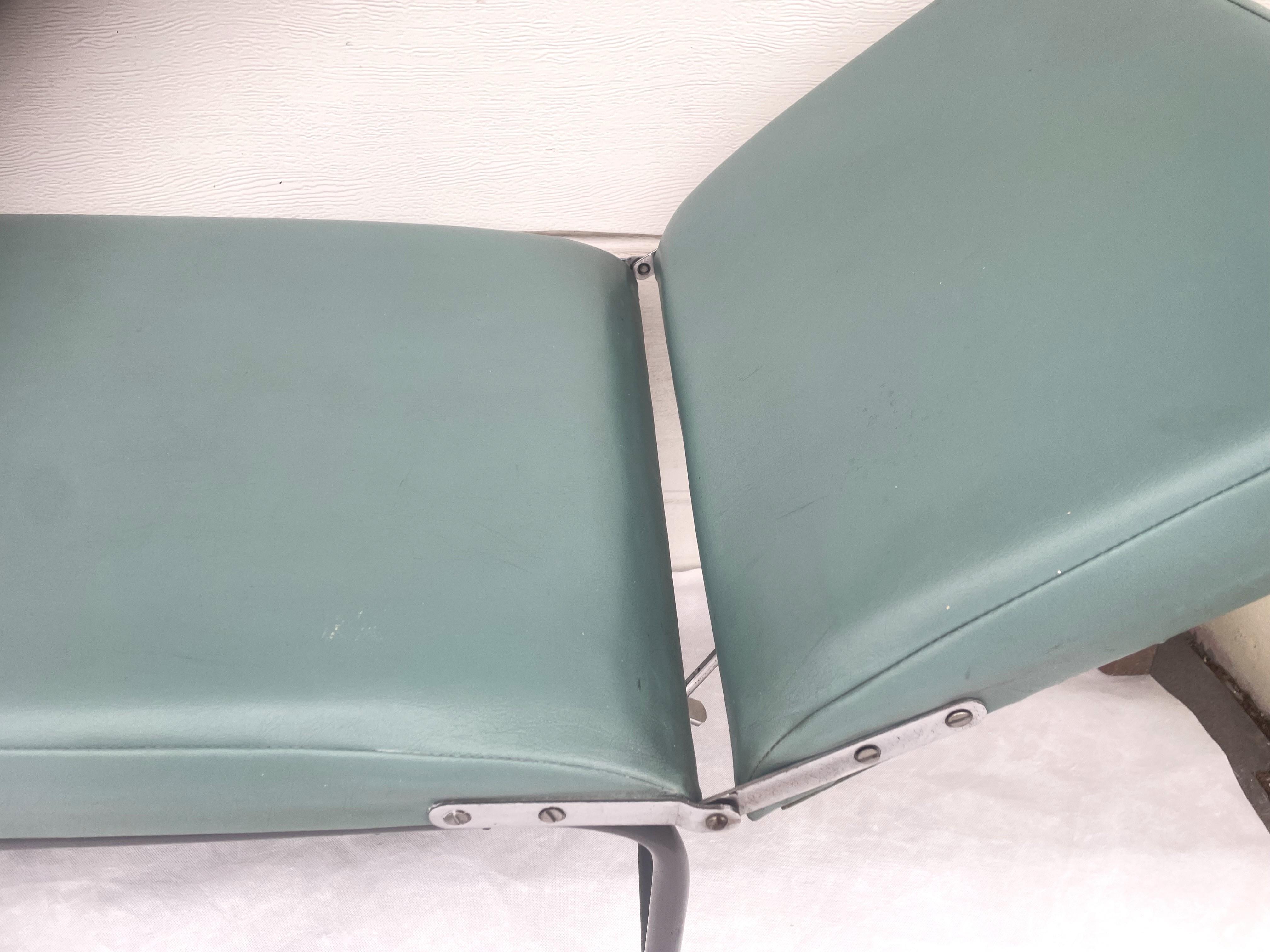 Mid-Century Modern Industrial Medical Couch with Adjustable Headrest, 1960s