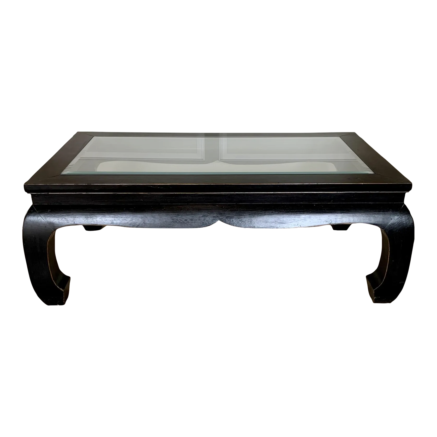 Late 20th Century Kang Style Rectangular Glass Top Coffee Table Chairish